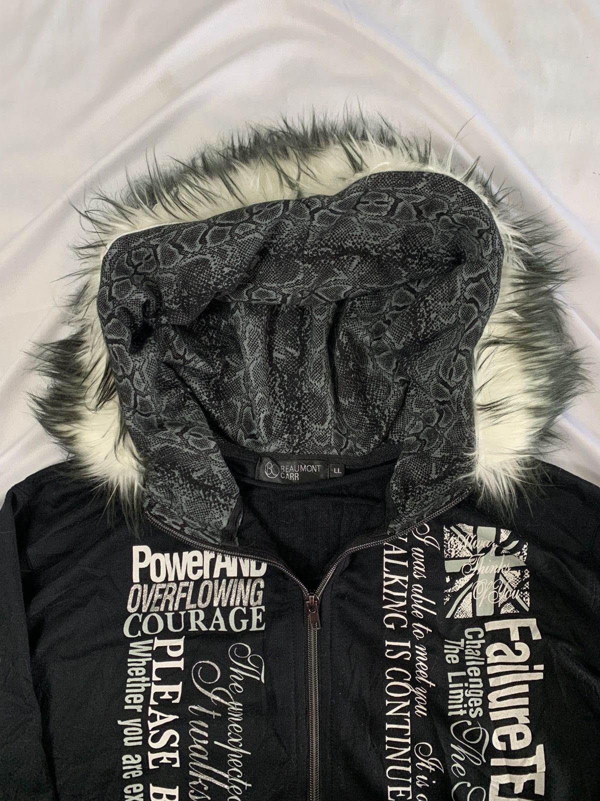 Japanese Brand Fur hoodie beaumont carr snake japan style vkei ifsx lgb Size US L / EU 52-54 / 3 - 3 Thumbnail