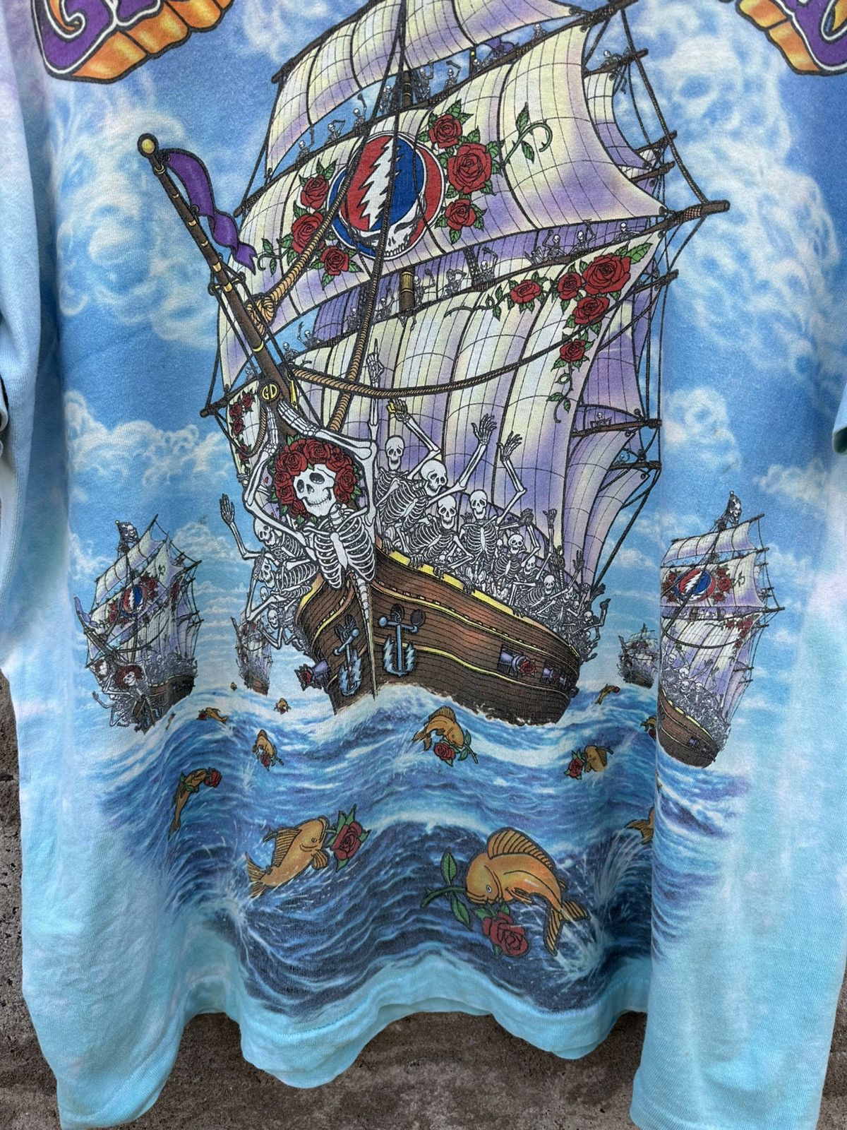 Grateful Dead × Liquid Blue × Vintage 1993 Vintage greatful dead ship of fools tie dye T-shirt Size US XL / EU 56 / 4 - 3 Thumbnail