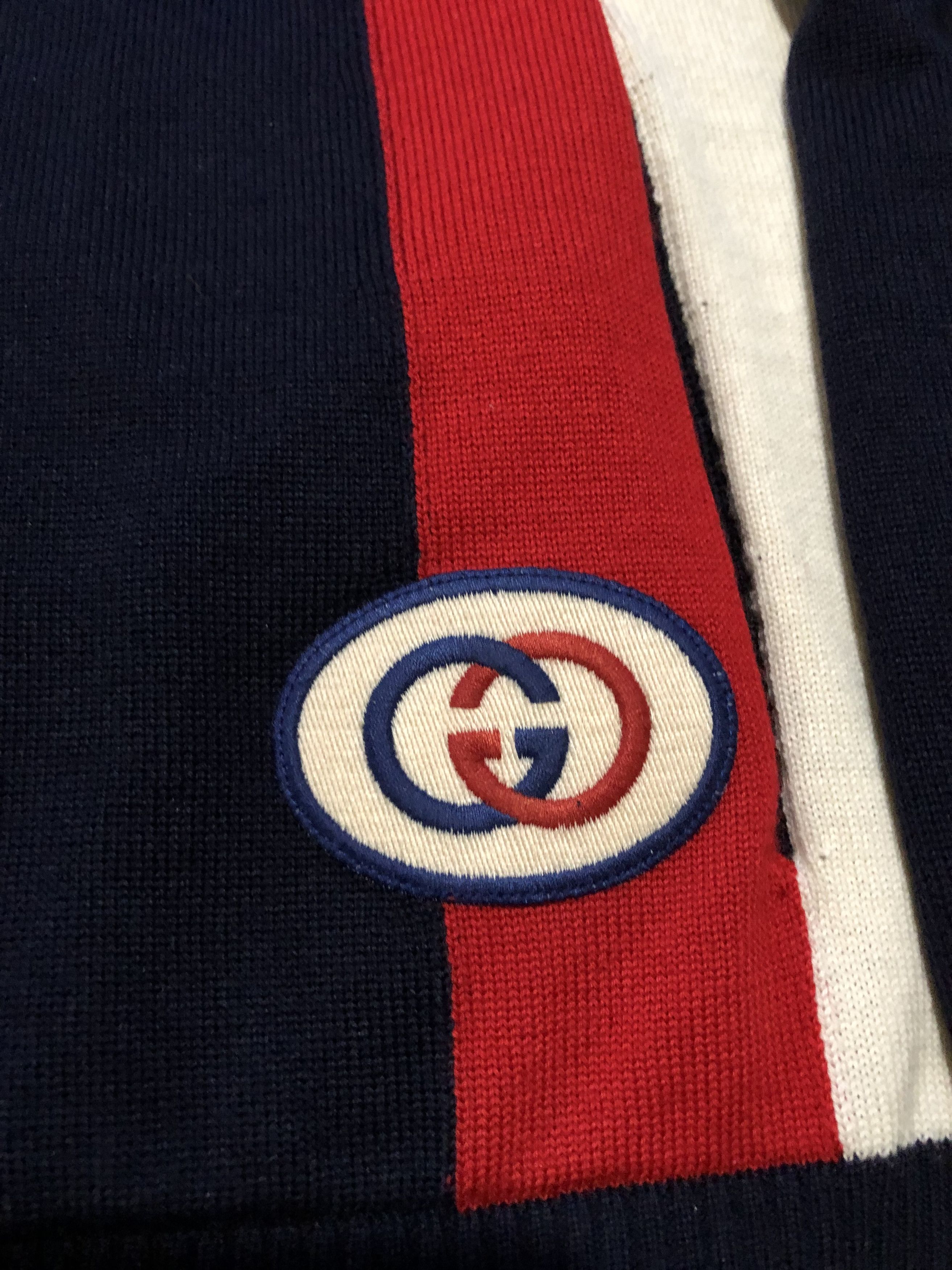 Gucci Gucci GG Logo-appliquéd Striped Wool Zip-up Sweater Size US M / EU 48-50 / 2 - 10 Thumbnail