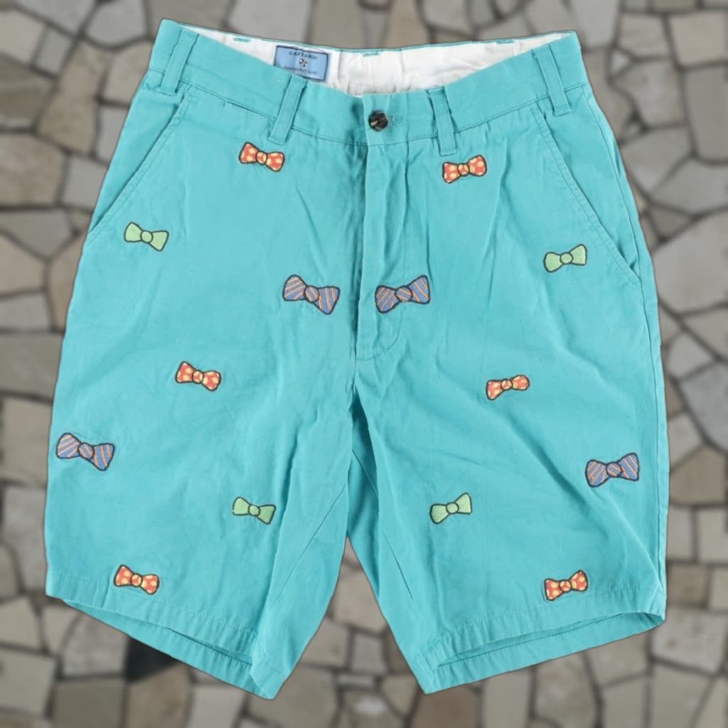 Vintage Castaway Bowtie Cotton Khaki Chino Shorts Turquoise Men's 28 Size US 28 / EU 44 - 1 Thumbnail