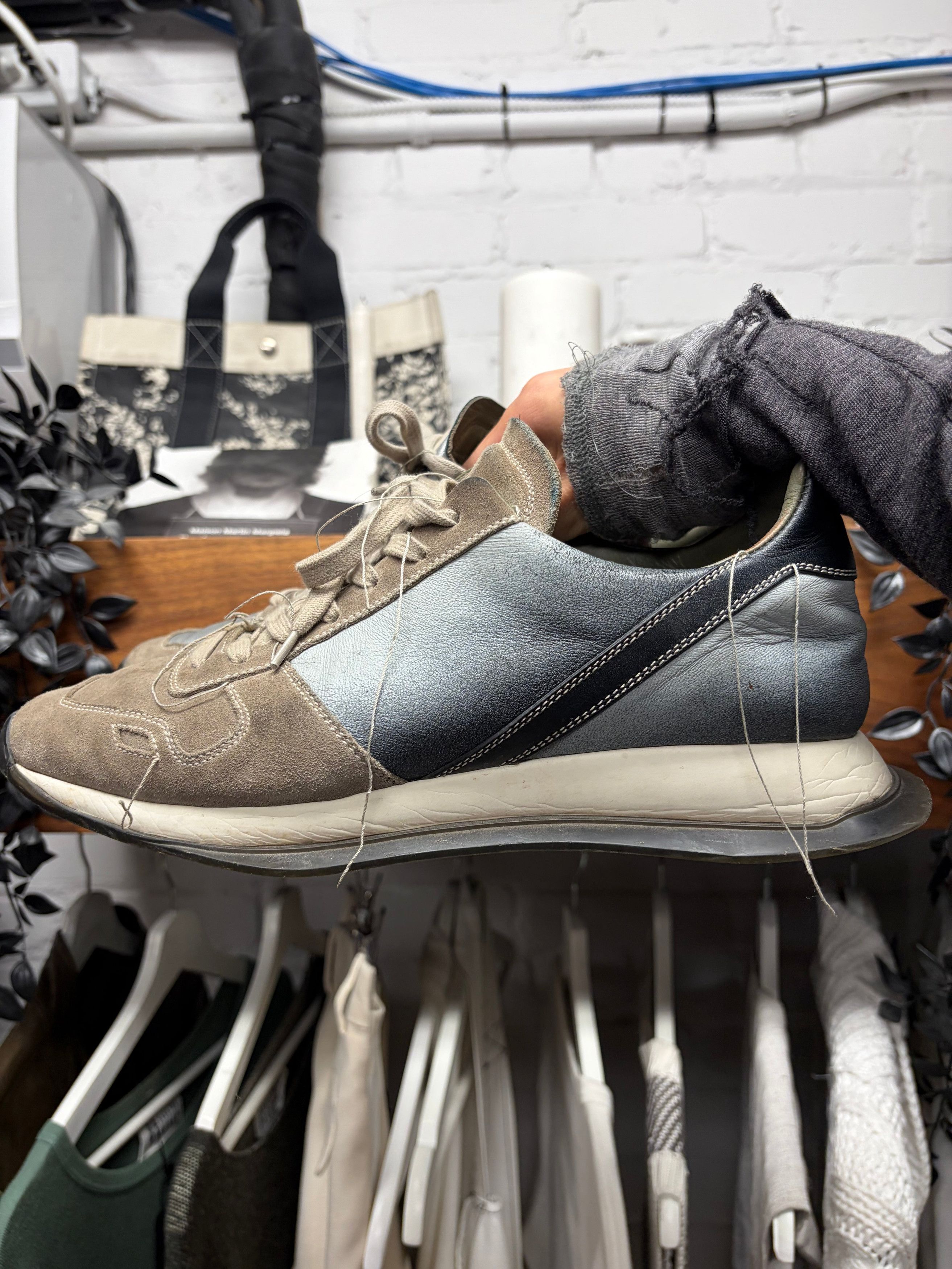 Rick Owens Rick Owens ‘Vintage Runner’ Dust/Grey Low Top Sneakers Size US 9.5 / EU 42-43 - 1 Thumbnail