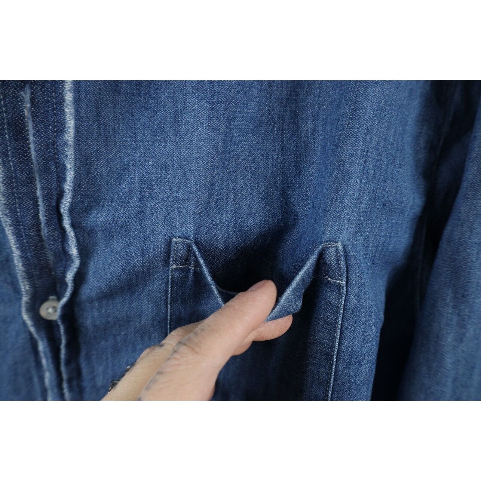 Frank & Eileen Frank & Eileen Cotton Mary Classic Denim Jean Shirt Dress Size L / US 10 / IT 46 - 8 Thumbnail