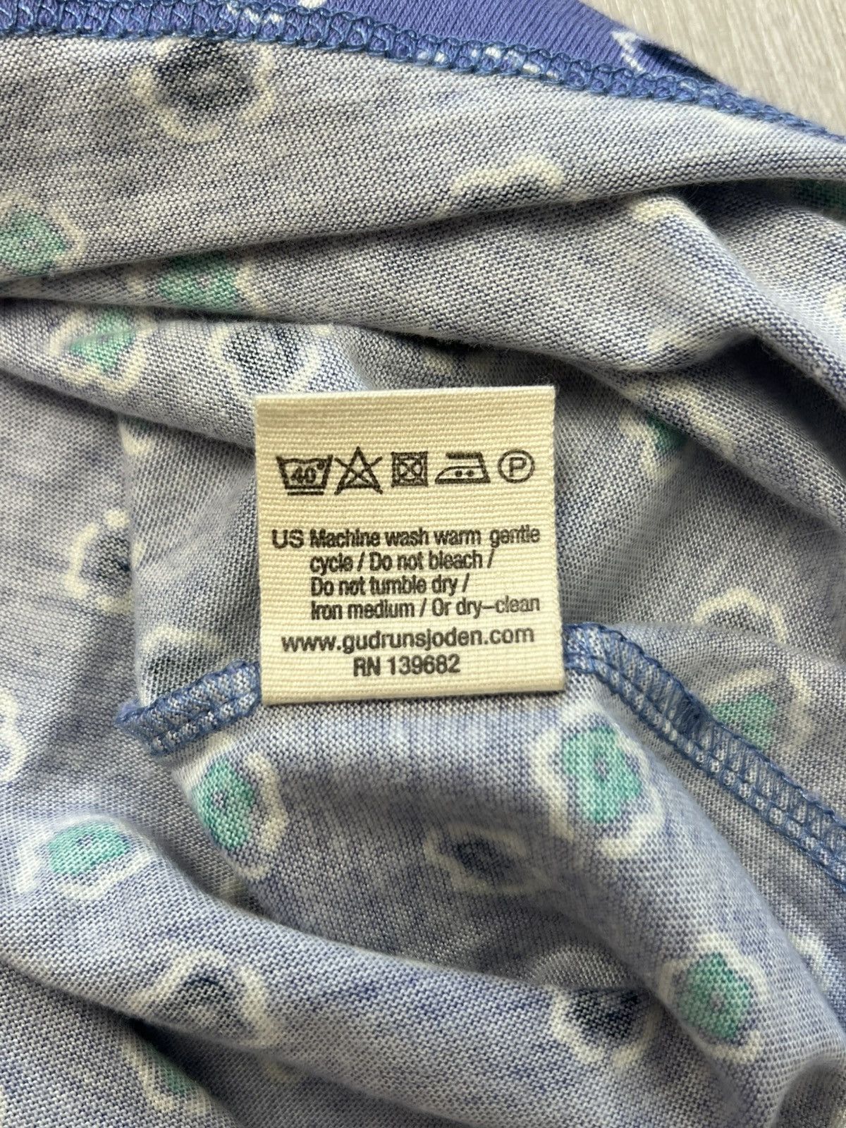 Gudrun Sjoden Gudrun Sjoden Small Lagenlook T Shirt Cotton Blue Floral Size S / US 4 / IT 40 - 4 Thumbnail