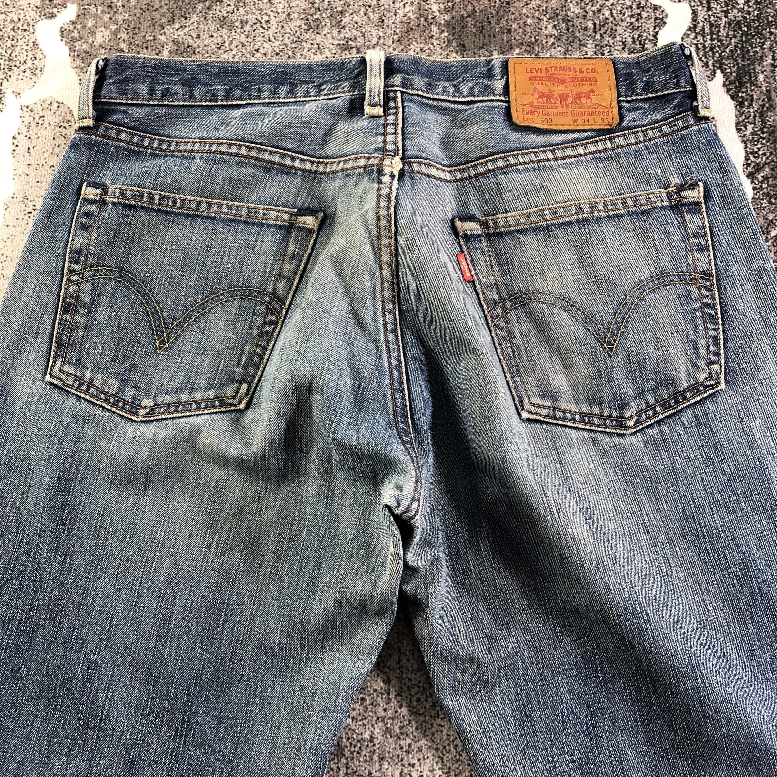 Levi's Distress Vintage Levis 503 Jeans Rusty Denim KJ2245 Size US 34 / EU 50 - 4 Thumbnail