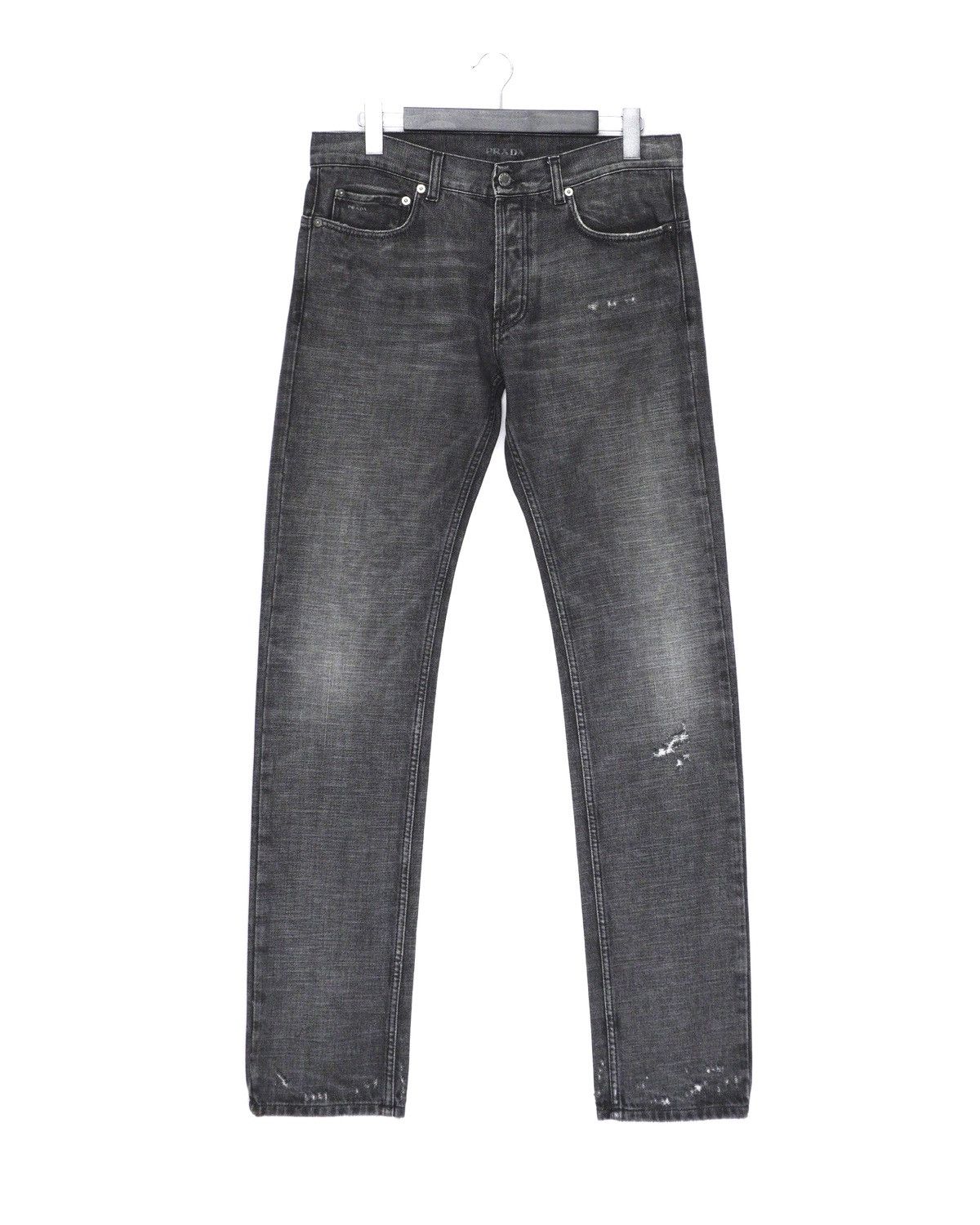 image of Vintage Prada Linea Rossa Stonewash Zip Straight Jeans Pant in Grey, Men's (Size 33)