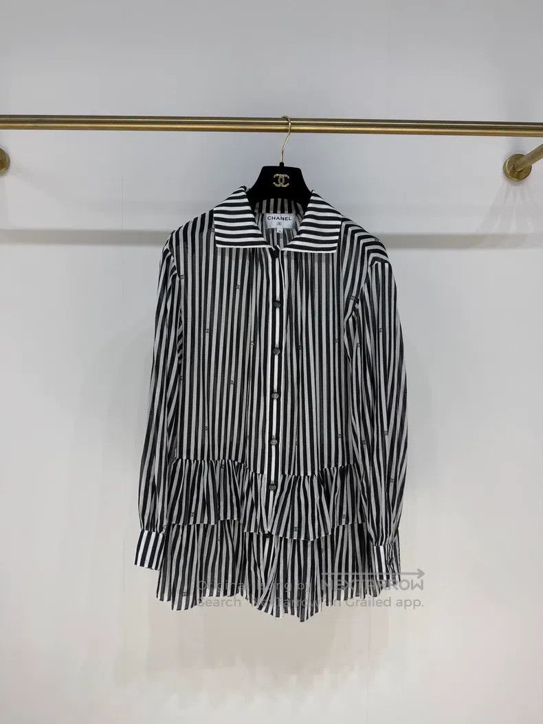 Chanel Chanel 24M rhinestone double C logo striped cake dress shi Size XXS / US 00 / IT 34 - 1 Thumbnail