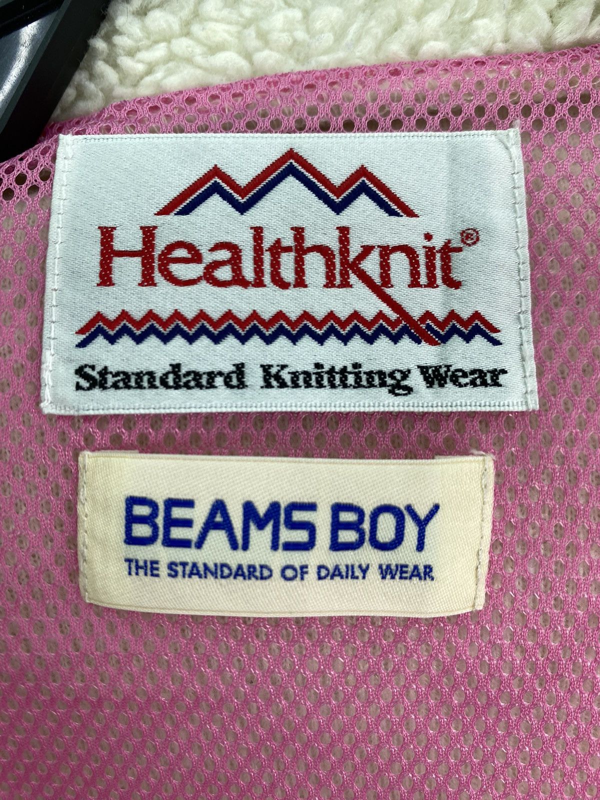 Vintage Rare Beams Boy x Healthknit white fleece jacket Size US M / EU 48-50 / 2 - 5 Thumbnail