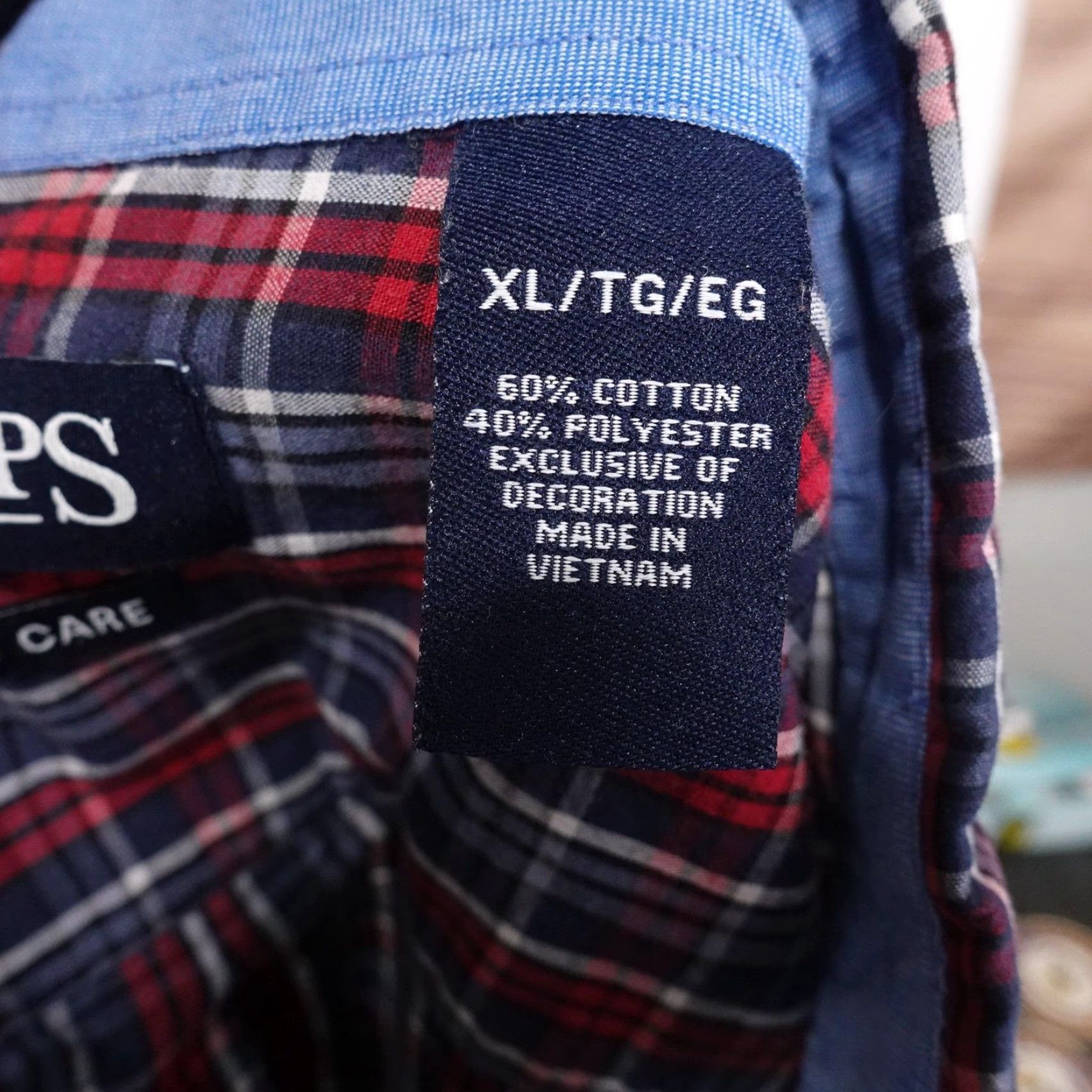 Chaps Chaps Shirt Mens XL Red Blue White Plaid Button Down Easy Care Casual Classic Size US XL / EU 56 / 4 - 7 Thumbnail