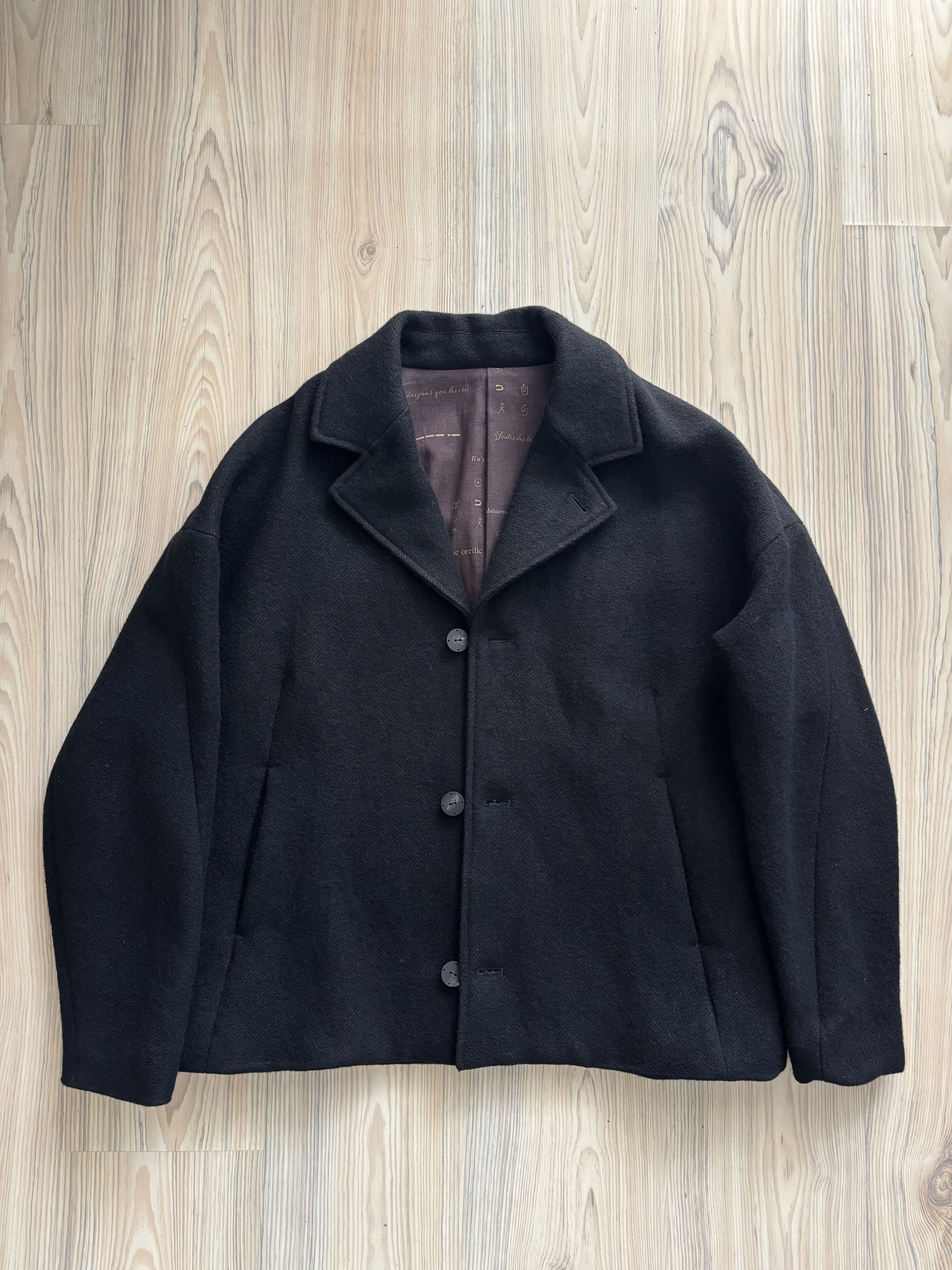 Devoa DEVOA Loose Fit Jacket Linen / Virgin Wool （BLACK） Size US L / EU 52-54 / 3 - 1 Thumbnail