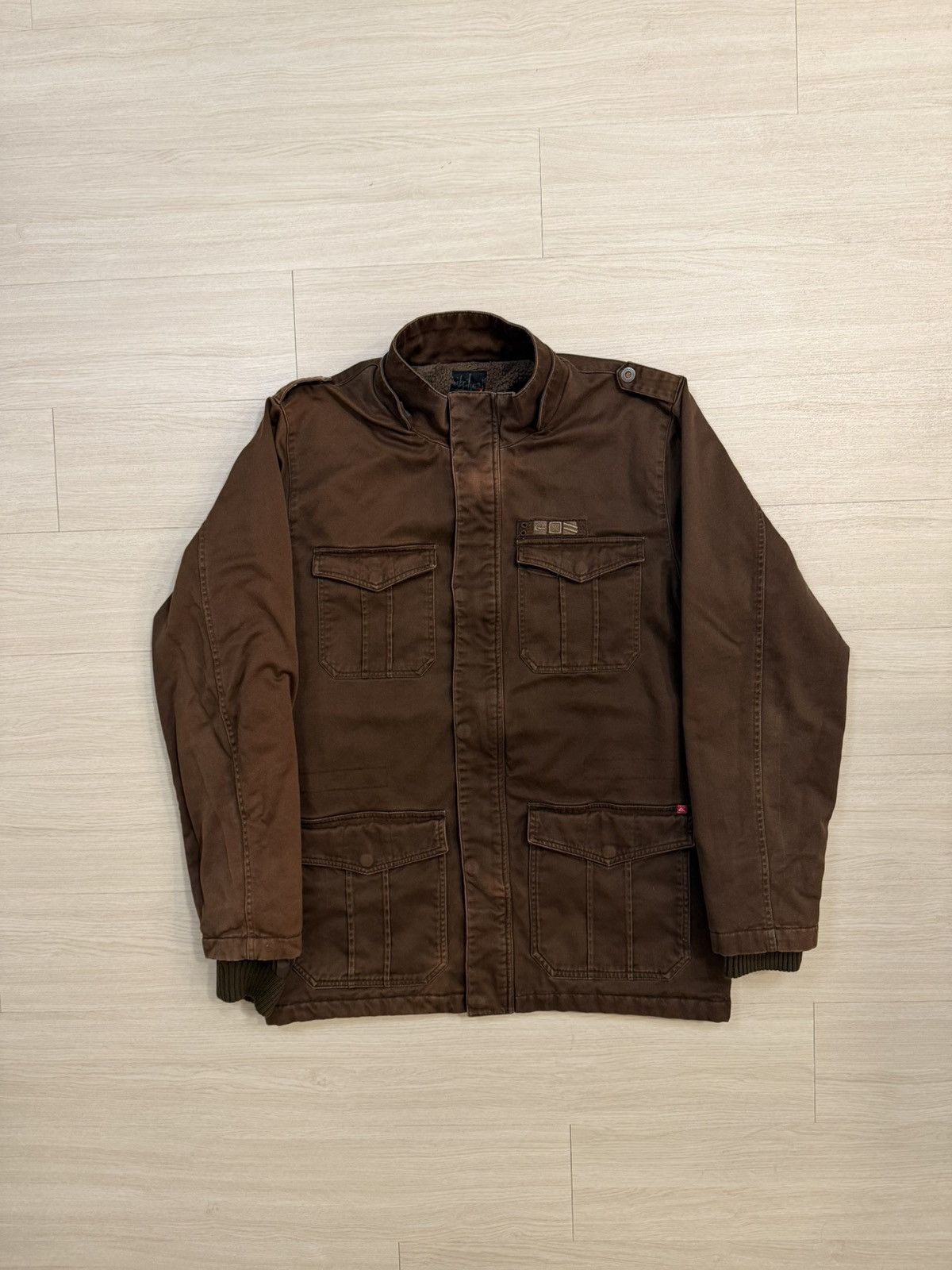 Quiksilver Quiksilver Brown Sherpa Lined Military Style Cargo Jacket Size US L / EU 52-54 / 3 - 1 Thumbnail