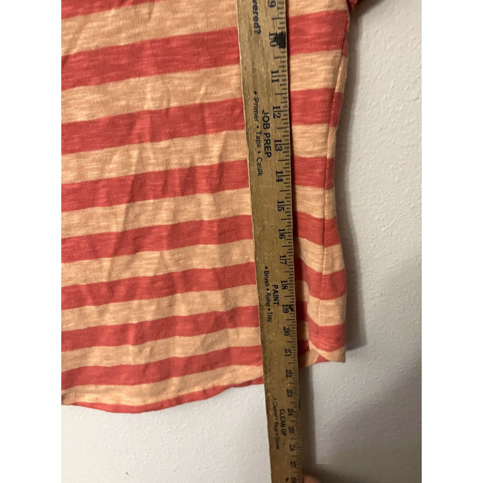 NYDJ VINTAGE NYDJ Shirt Womens XXS Orange Stripe Tee Top 2XS Short Sleeve Cotton Polyester 90s Size XXS / US 00 / IT 34 - 4 Thumbnail