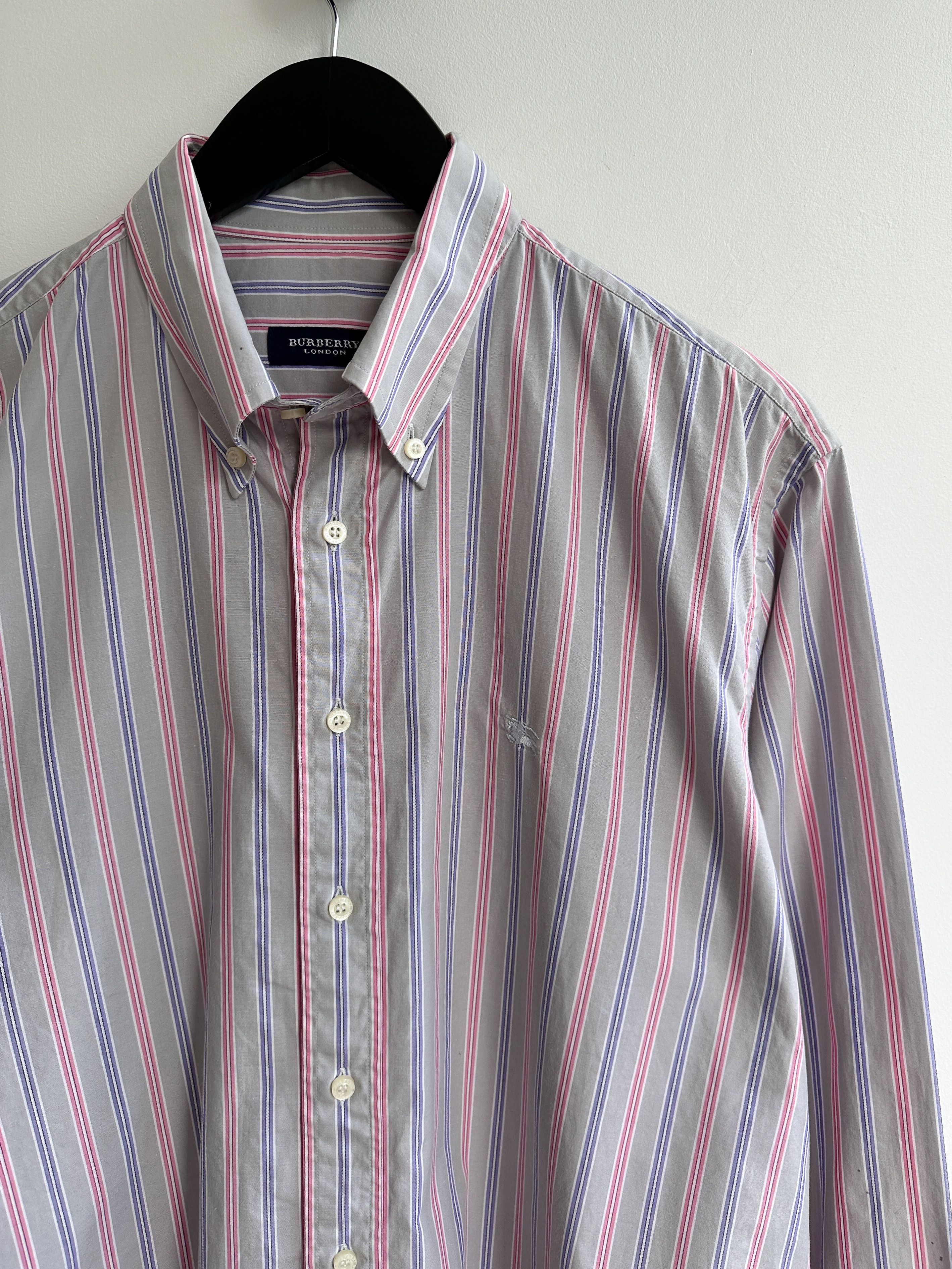 Burberry Vintage Burberry Striped Shirt Size US L / EU 52-54 / 3 - 5 Thumbnail