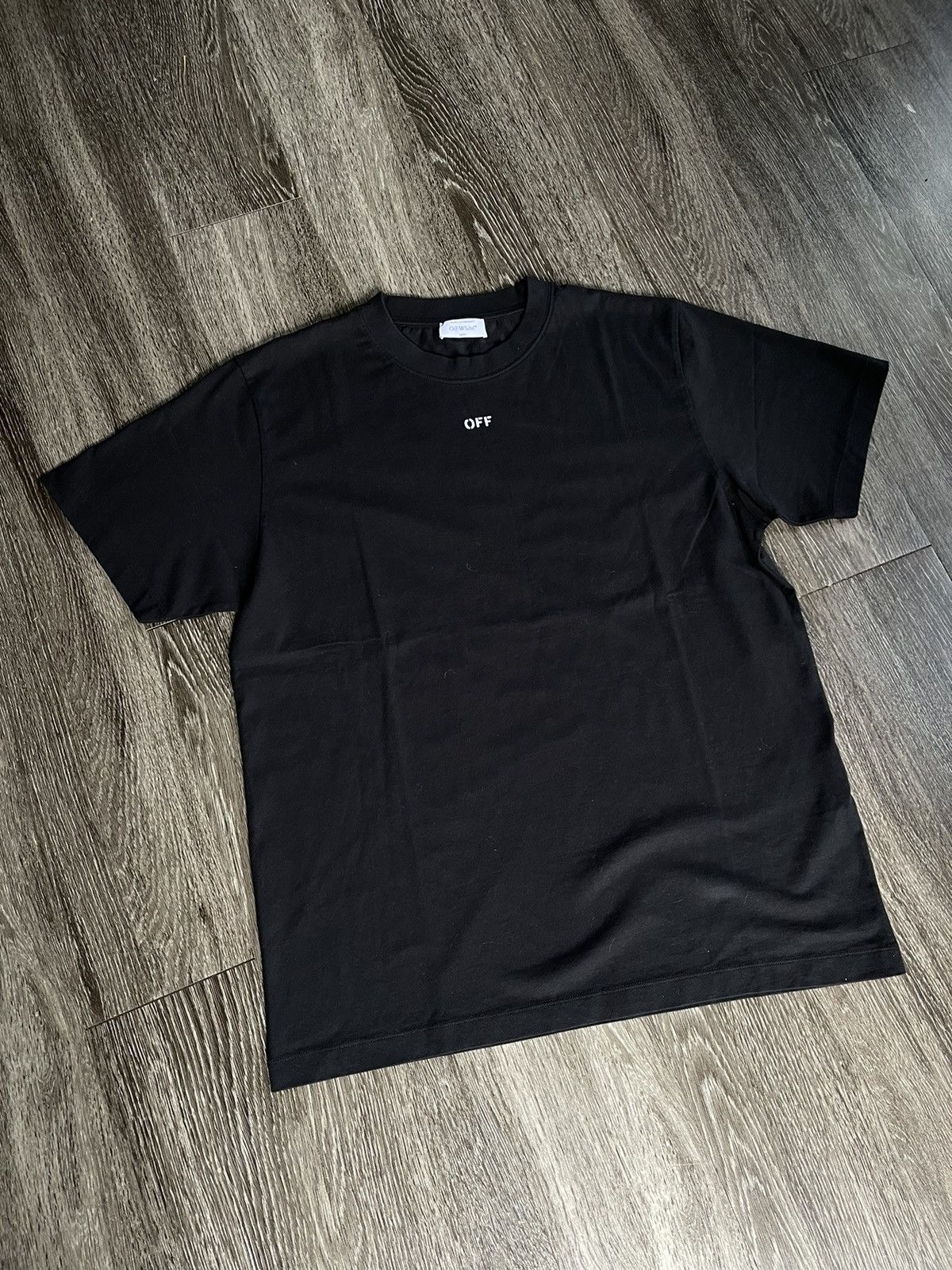 Off-White NEW Off White Black Arrows Stitched Tee Shirt Size US XL / EU 56 / 4 - 4 Thumbnail