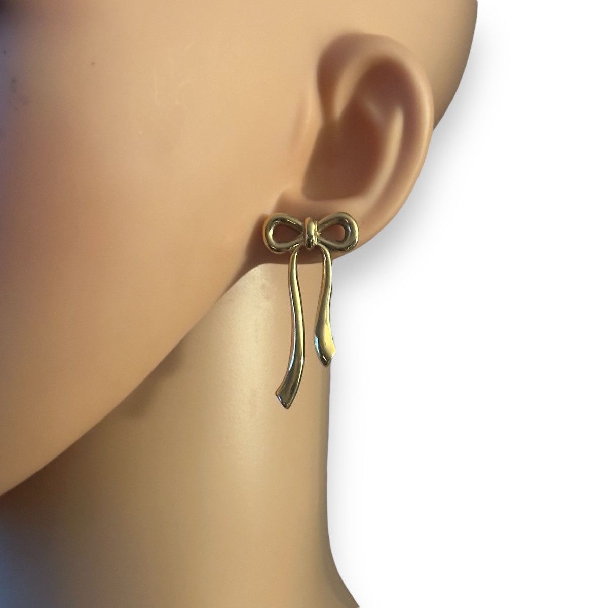 Other Gold tone ribbon bow post earrings Size ONE SIZE - 3 Thumbnail