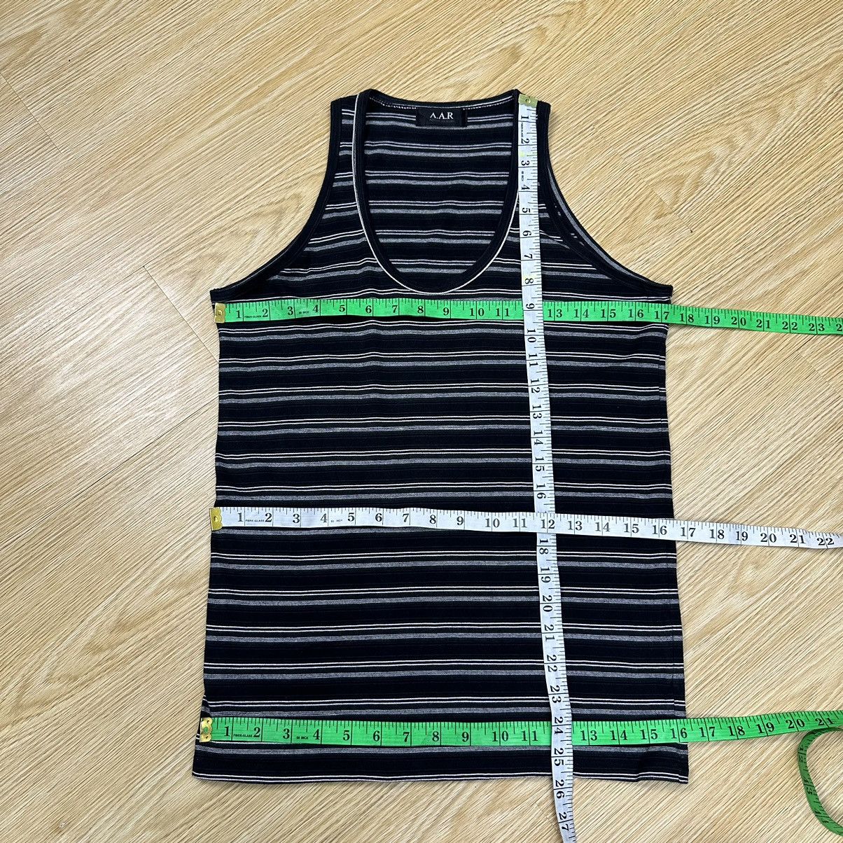 Yohji Yamamoto Vintage AAR Stripe Tank Top by Yohji Yamamoto A770 Size M / US 6-8 / IT 42-44 - 4 Thumbnail