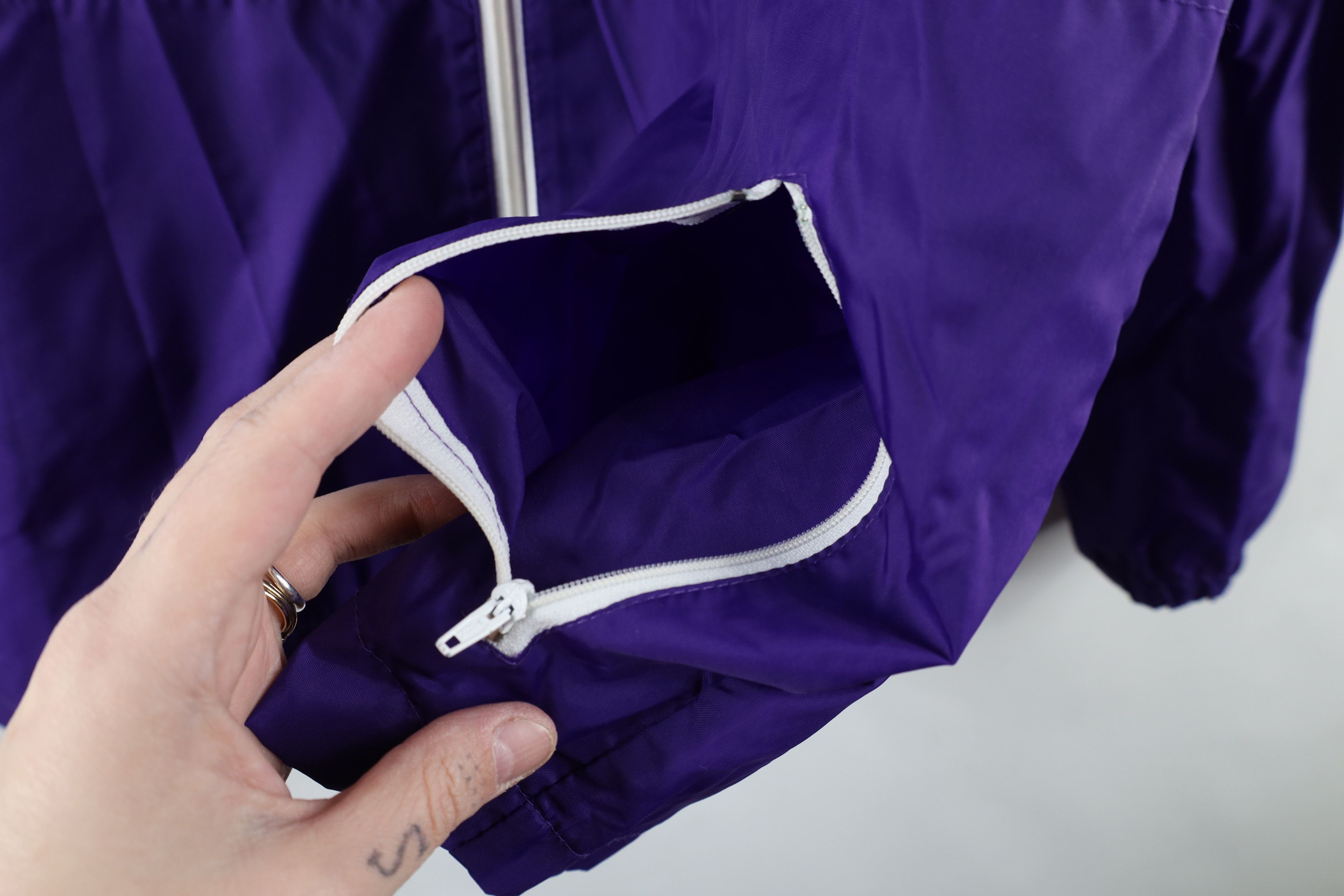 Asics × Vintage Vintage 80s 90s Asics Logo Striped Hooded Windbreaker Jacket Size US M / EU 48-50 / 2 - 5 Thumbnail