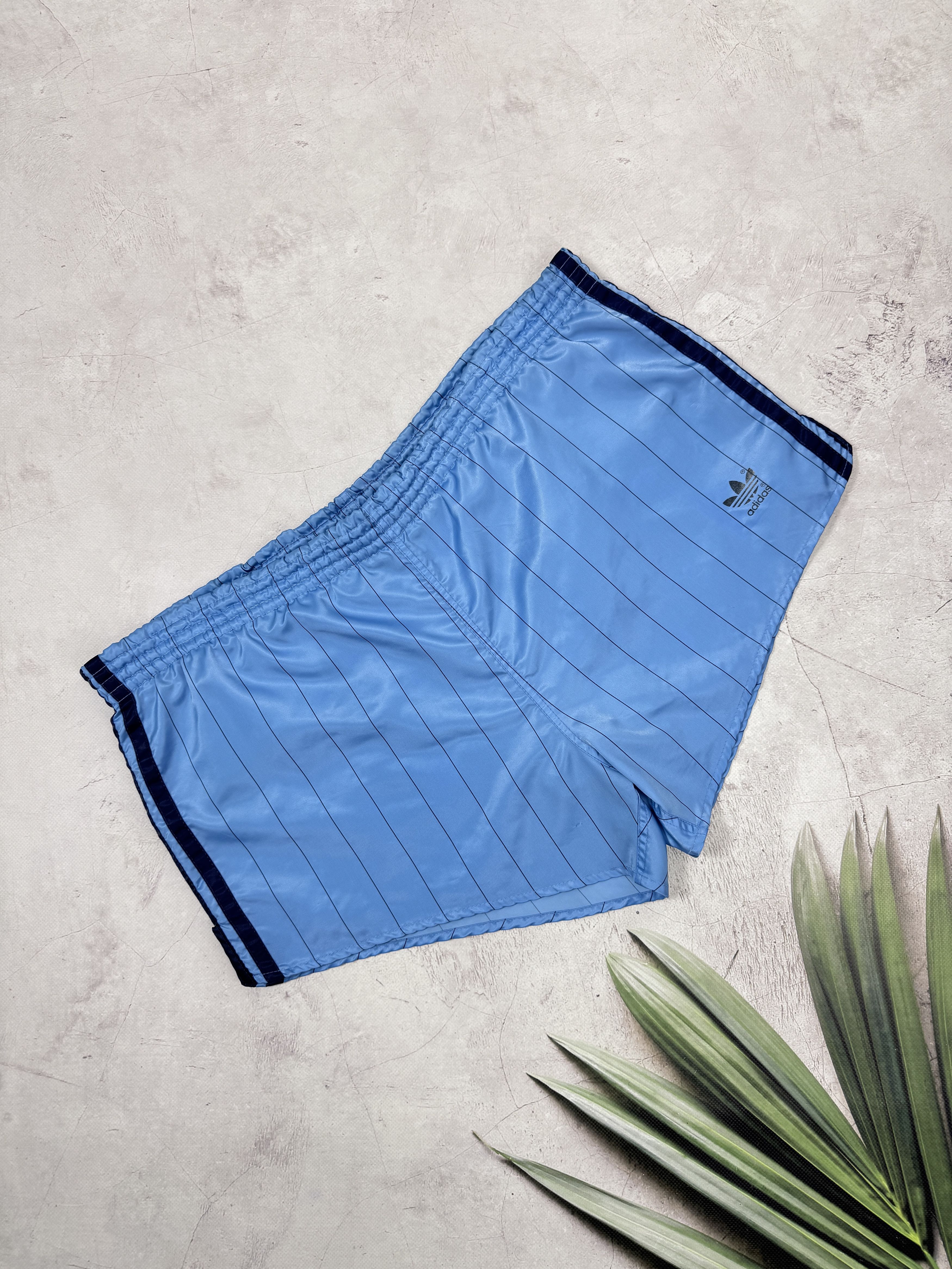 Vintage 80s Adidas Shorts West Germany Blue & Stripes