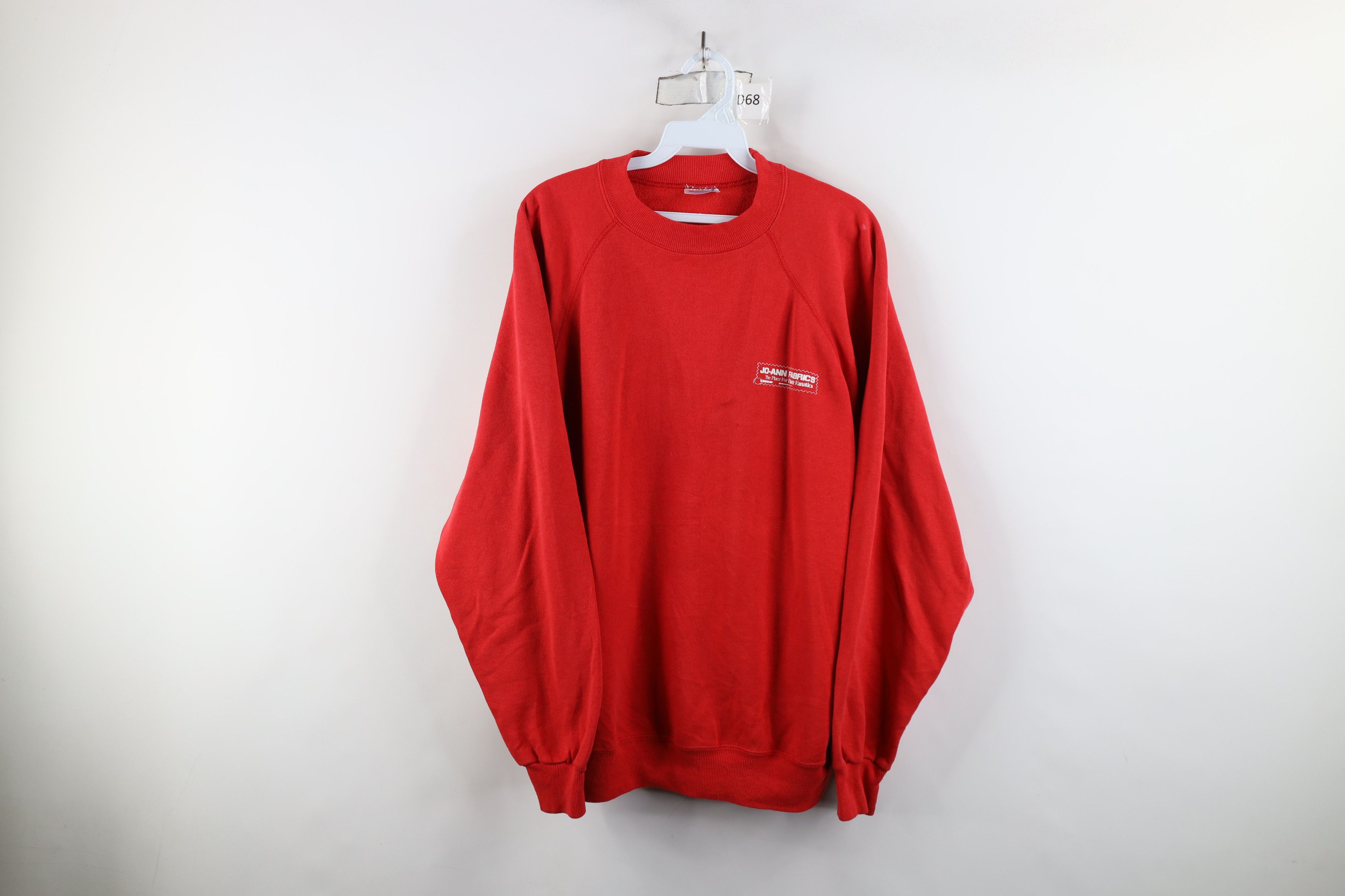 Vintage Vintage 80s 90s Spell Out JoAnn Fabrics Sweatshirt Red USA Size XL / US 12-14 / IT 48-50 - 1 Thumbnail