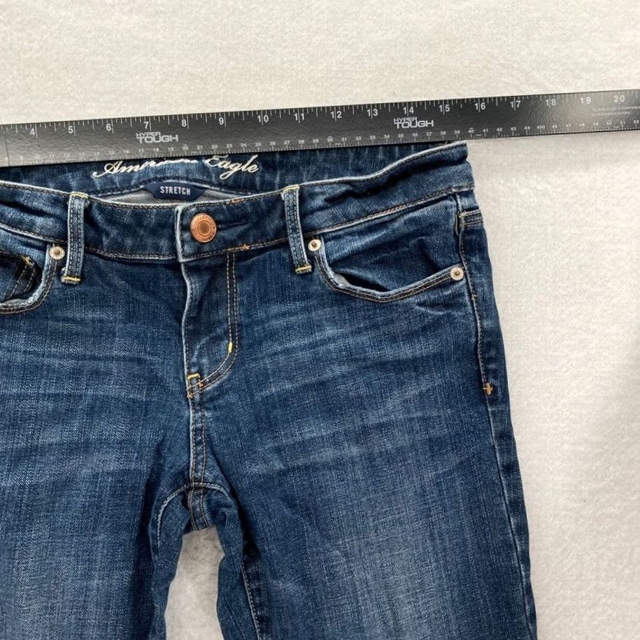 American Eagle Outfitters American Eagle Outfitters Skinny Jeans Women's 6 Short Dark Wash Stretch Denim Pants Blue 5-Pocket Design Slim Rise Low Denim Jeans Size 30" / US 8 / IT 44 - 7 Thumbnail