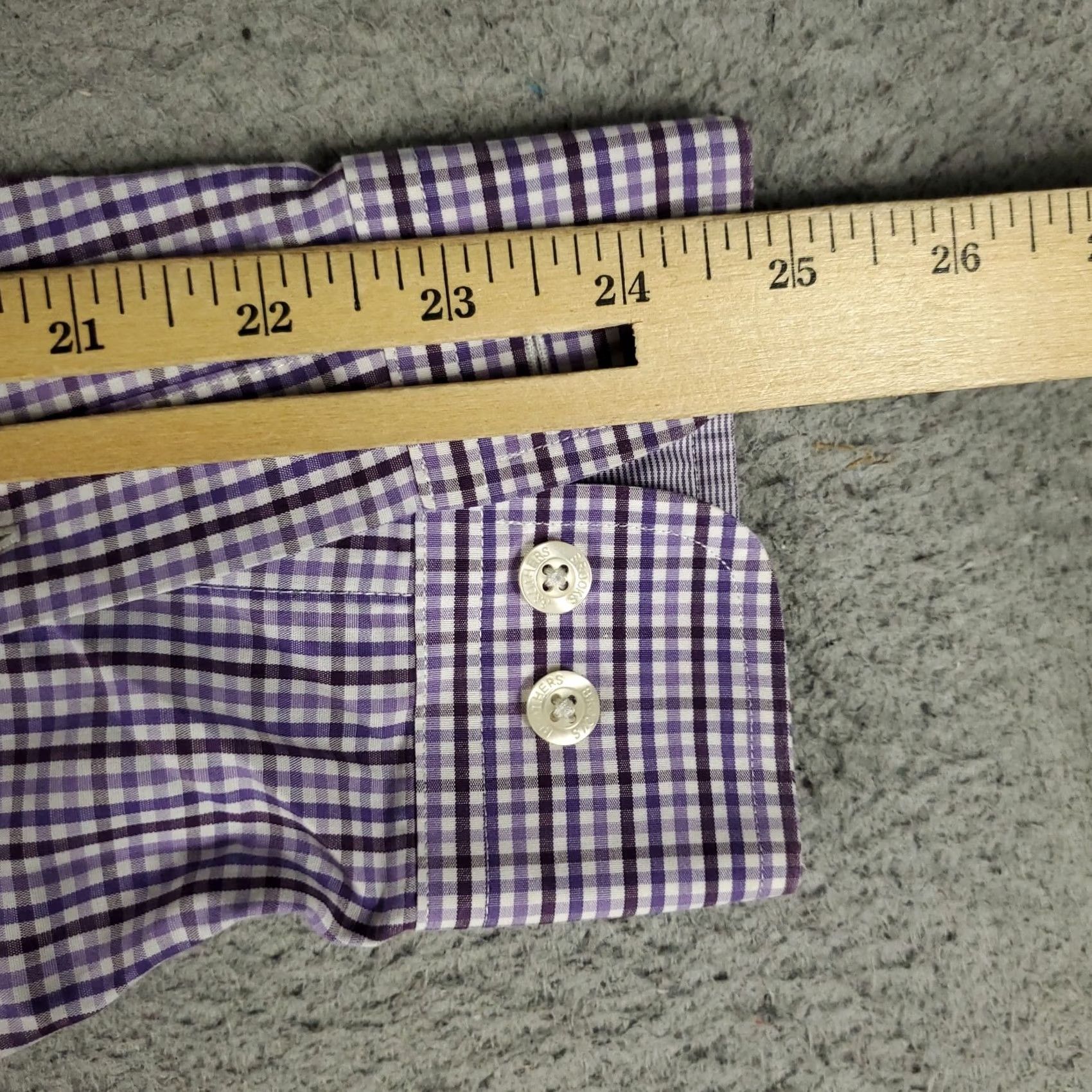 Brooks Brothers Brooks Brothers Shirt Mens Medium Purple Check Button Up Long Sleeve Size US M / EU 48-50 / 2 - 6 Thumbnail