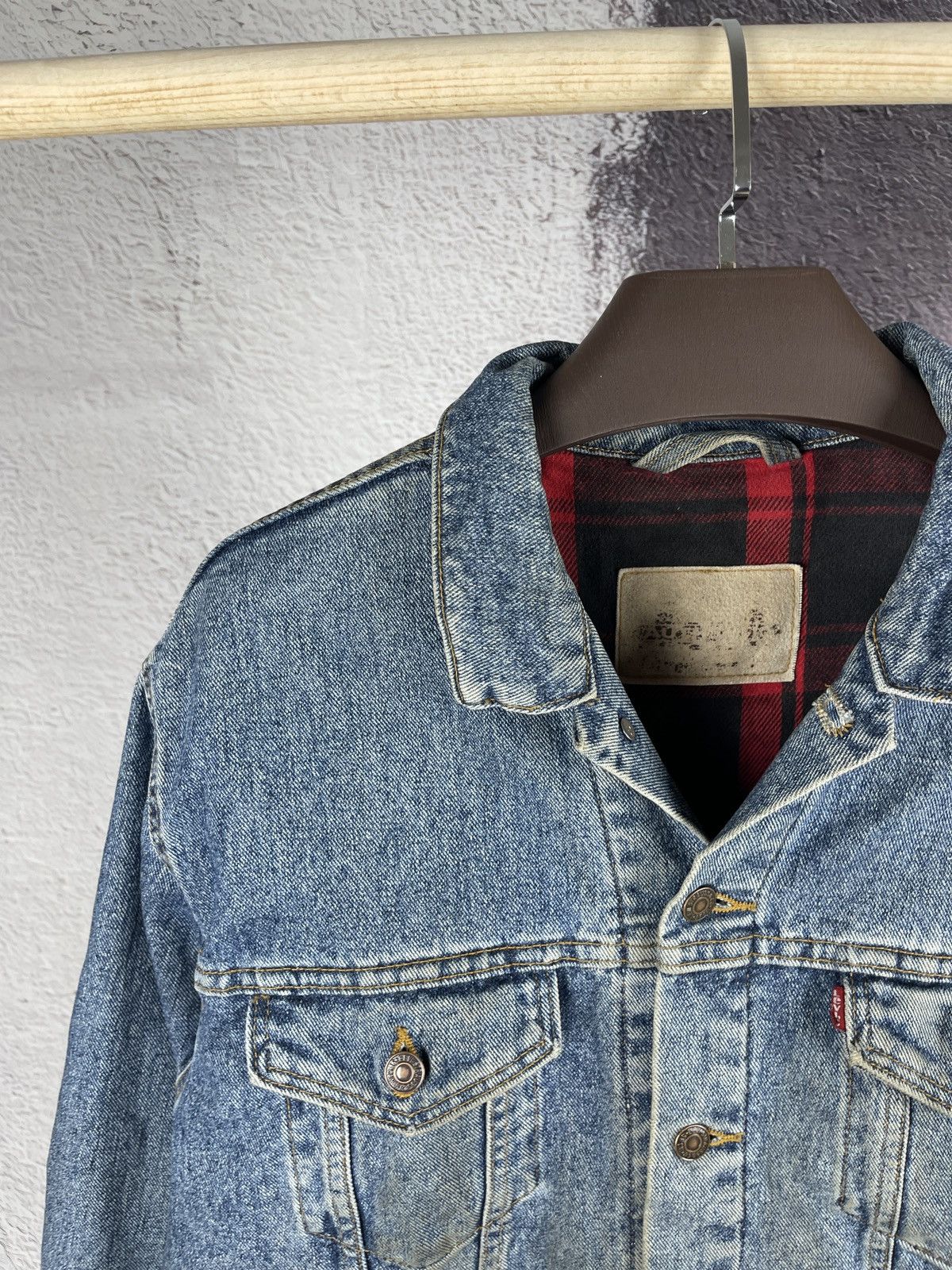 Levi's Levi’s vintage 90s faded checkered lining trucker jacket Size US XL / EU 56 / 4 - 4 Thumbnail