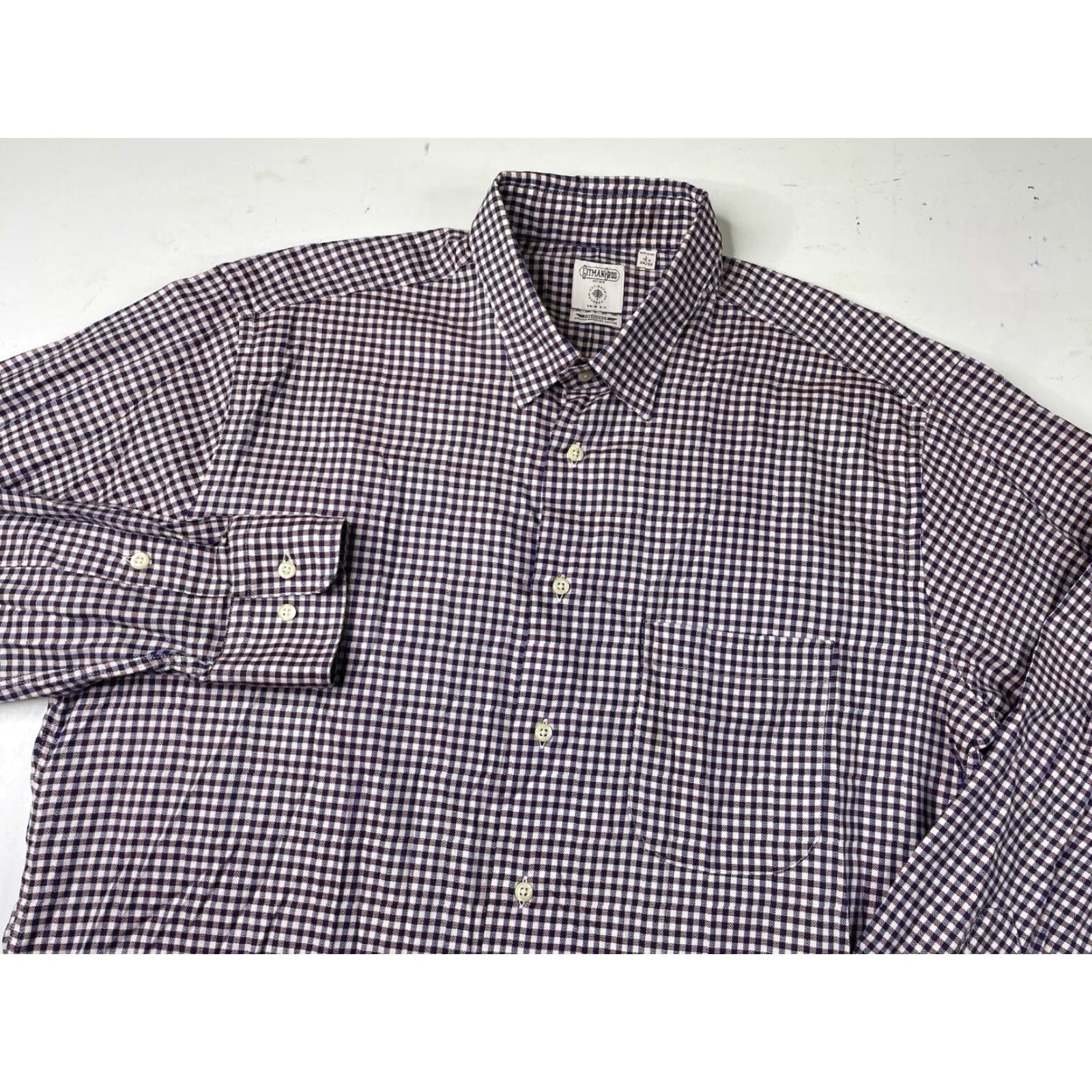 Vintage Gitman Bros Trim Fit Wingspan Checkered Shirt Men Large Allen Edmonds 16.5 34/35 Size US L / EU 52-54 / 3 - 2 Thumbnail