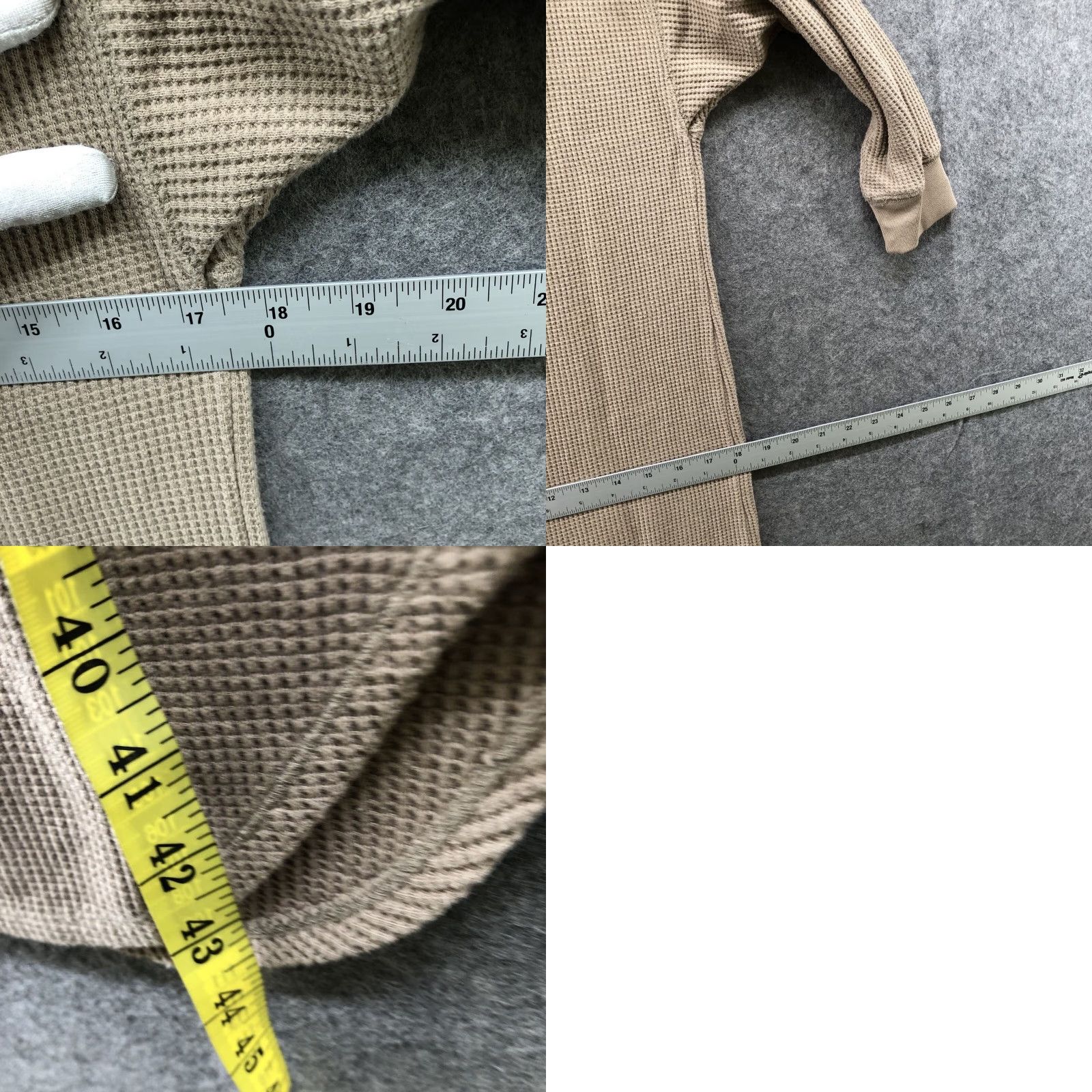 Uniqlo Uniqlo Waffle Crewneck Midi Dress Womens XS Beige 3/4 Sleeve Thermal Lounge Size XS / US 0-2 / IT 36-38 - 8 Thumbnail