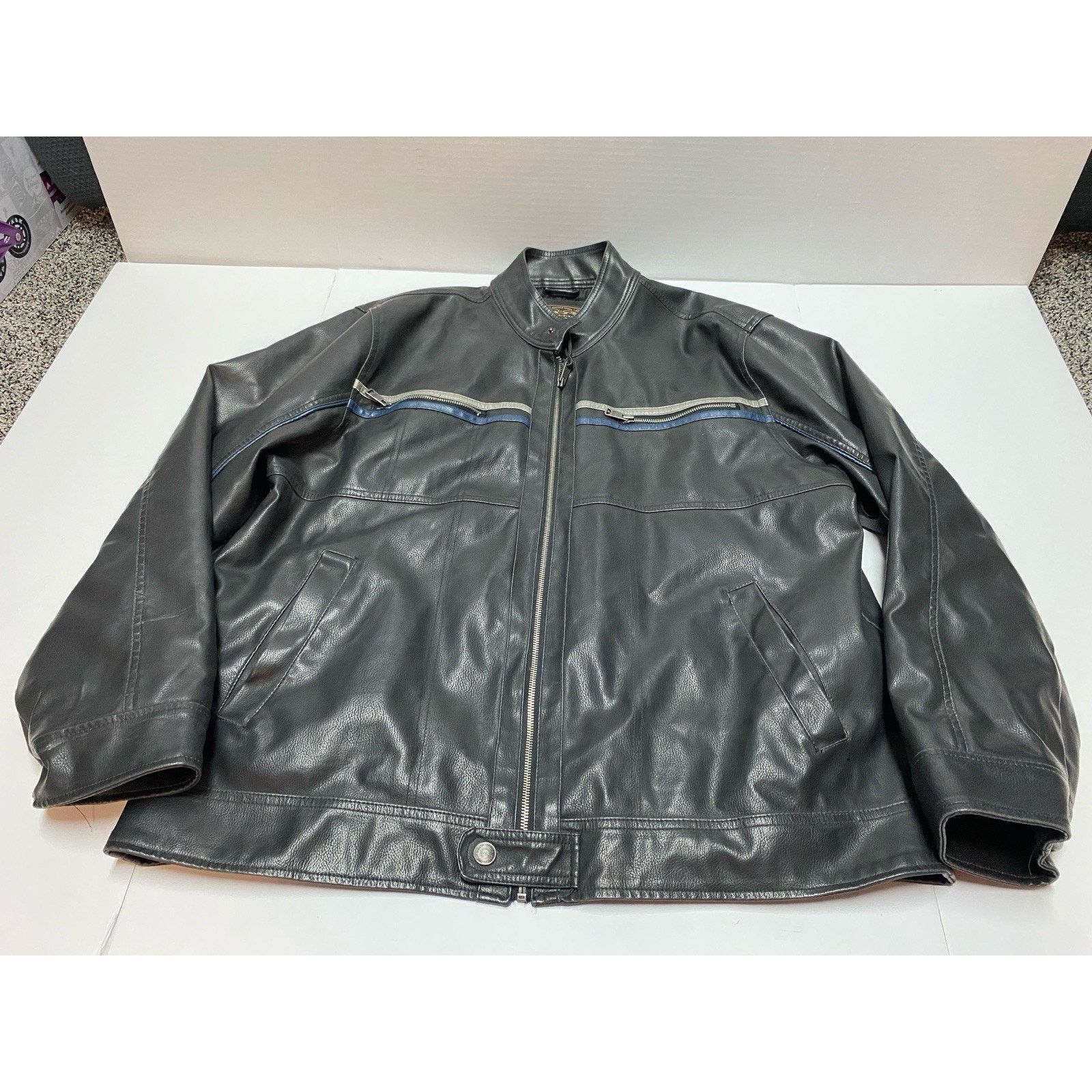 Arizona Jean Co. Vtg Arizona Faux Leather Men's Full Zip Jacket 2XL Black 90s Size US XXL / EU 58 / 5 - 9 Thumbnail