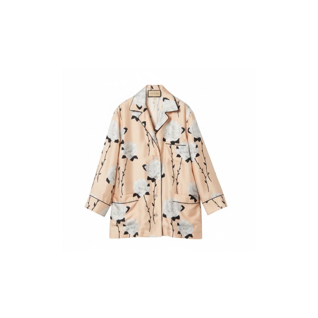 Gucci oc11z1125 Floral Print Silk Twill Shirt in Multicolor Size M / US 6-8 / IT 42-44 - 1 Preview