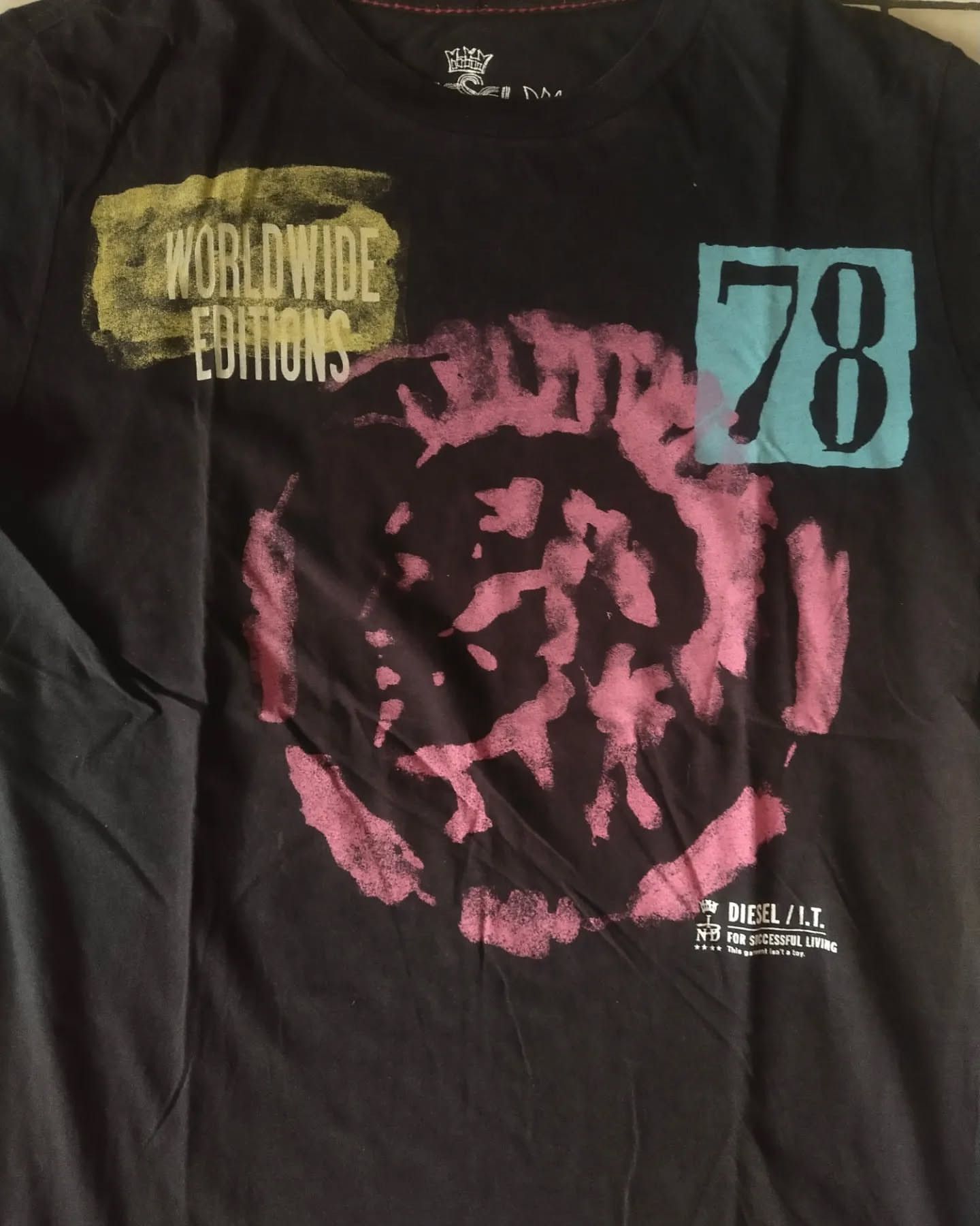 Diesel Diesel Black Graphic Punk Like Woman Tees Size L / US 10 / IT 46 - 3 Thumbnail