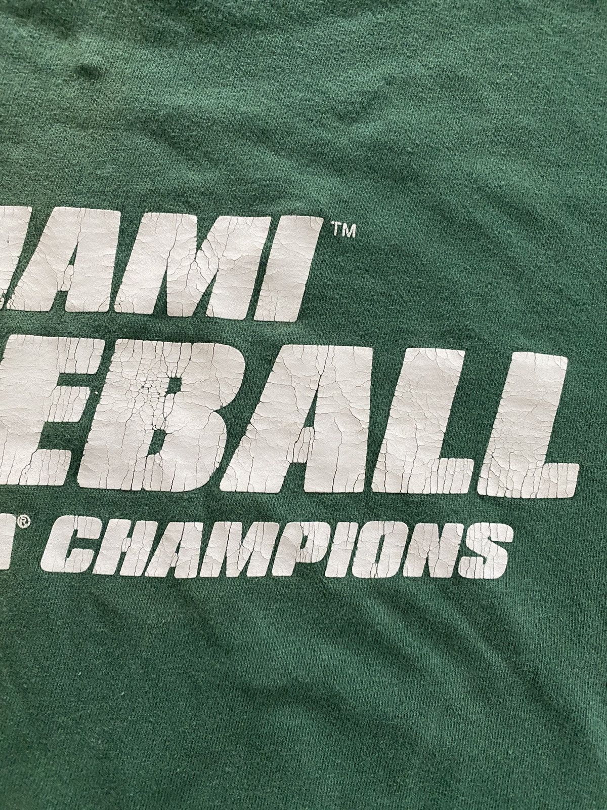 NCAA Vintage ‘99 Miami Hurricanes Baseball NCAA Champs Green Tee Size US XXL / EU 58 / 5 - 5 Thumbnail