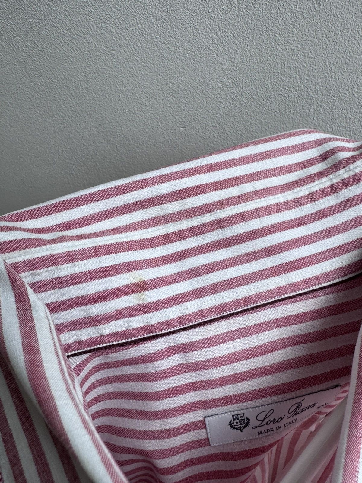 Loro Piana Loro Piana Striped Cotton Button Up Shirt Long Sleeve Pink Size US XXL / EU 58 / 5 - 15 Thumbnail
