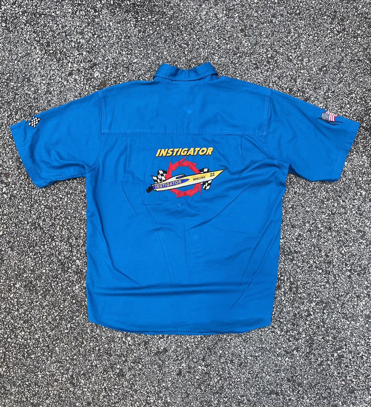 Vintage Vintage Racer Blue Button Up Size US XL / EU 56 / 4 - 5 Thumbnail