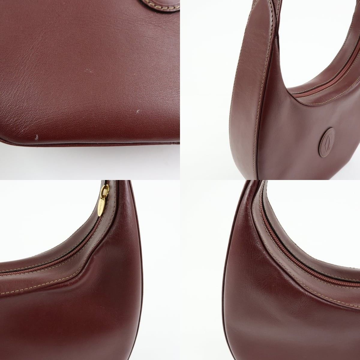 Cartier Must de Cartier Leather Shoulder Bag Burgundy Size ONE SIZE - 6 Thumbnail