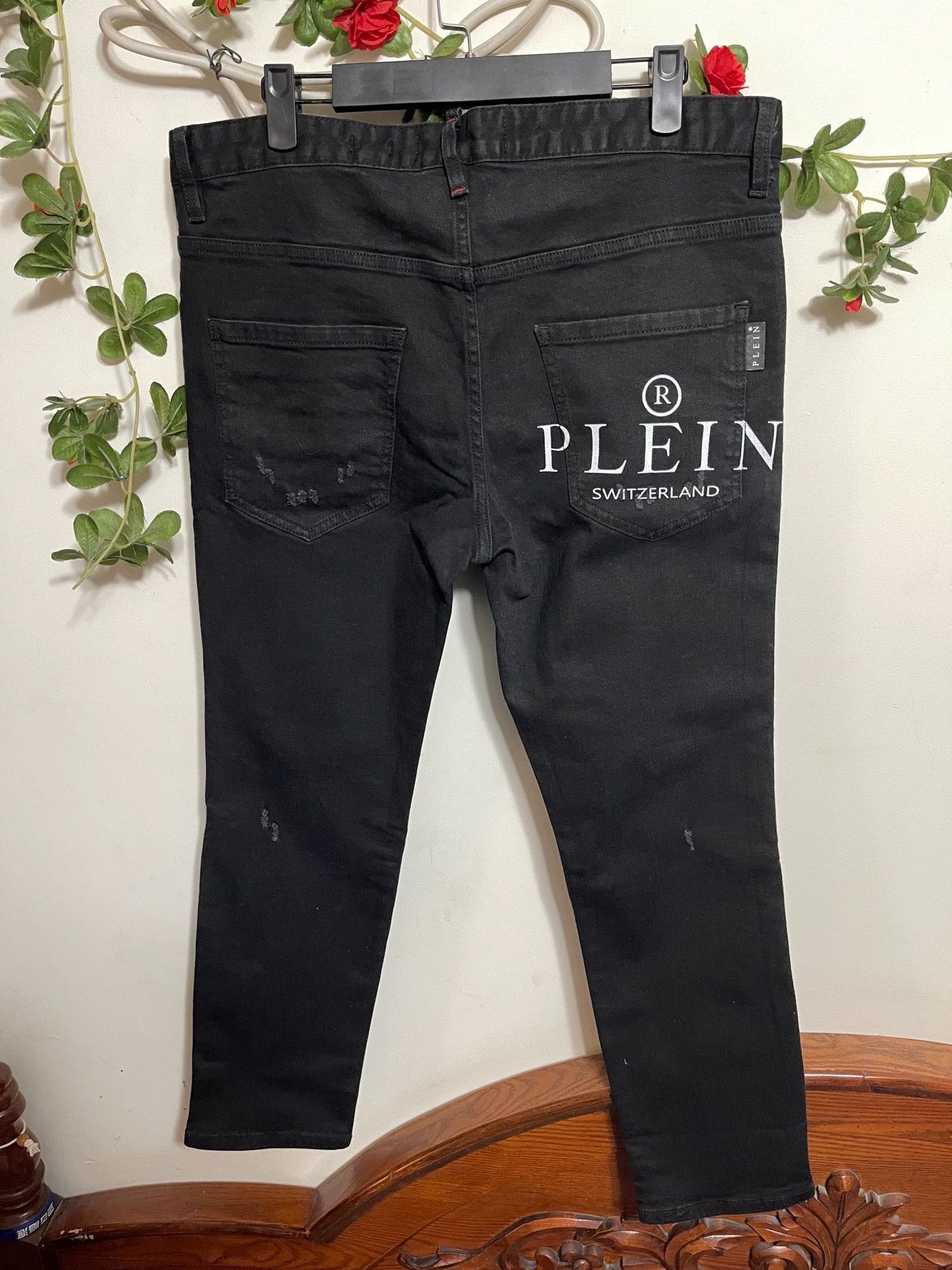 Philipp Plein Philipp Plein Black Distressed Stretch Slim Mid Jeans 36 Size US 36 / EU 52 - 4 Thumbnail