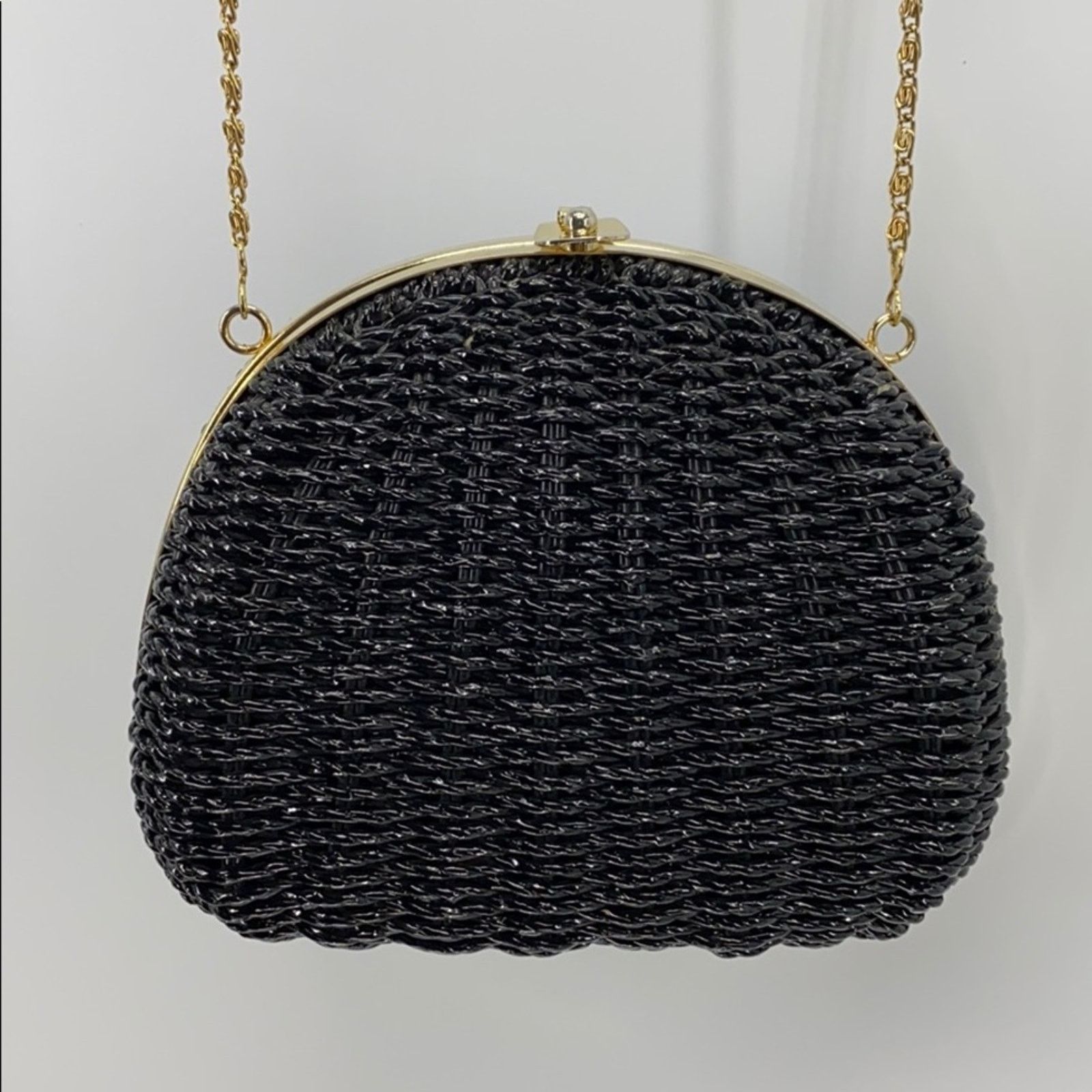 Vintage Vintage Geni made in Hong Kong black basket weave bag Size ONE SIZE - 2 Thumbnail