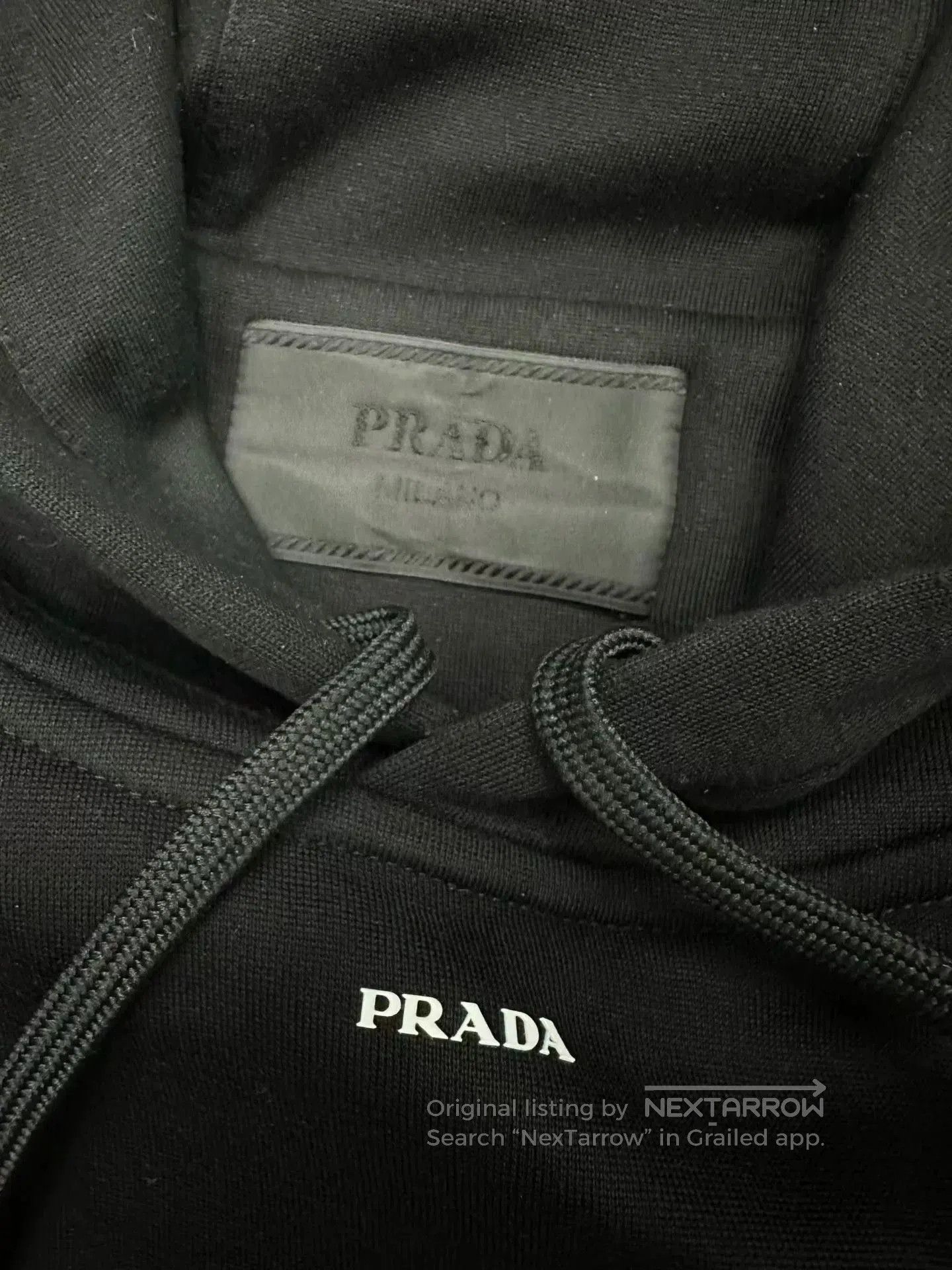 Prada prada black hoodie with lettering, size xxl. Size US XXL / EU 58 / 5 - 3 Thumbnail