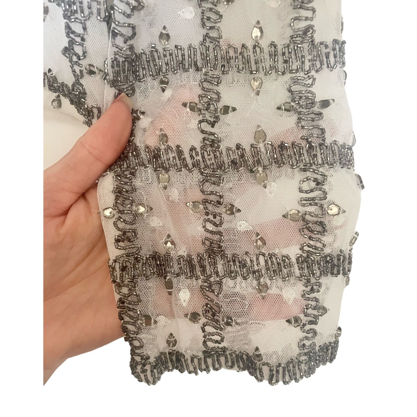 Other Lotus Threads NWT Sheer Long Sleeve Bridal Blouse Med Size M / US 6-8 / IT 42-44 - 5 Thumbnail