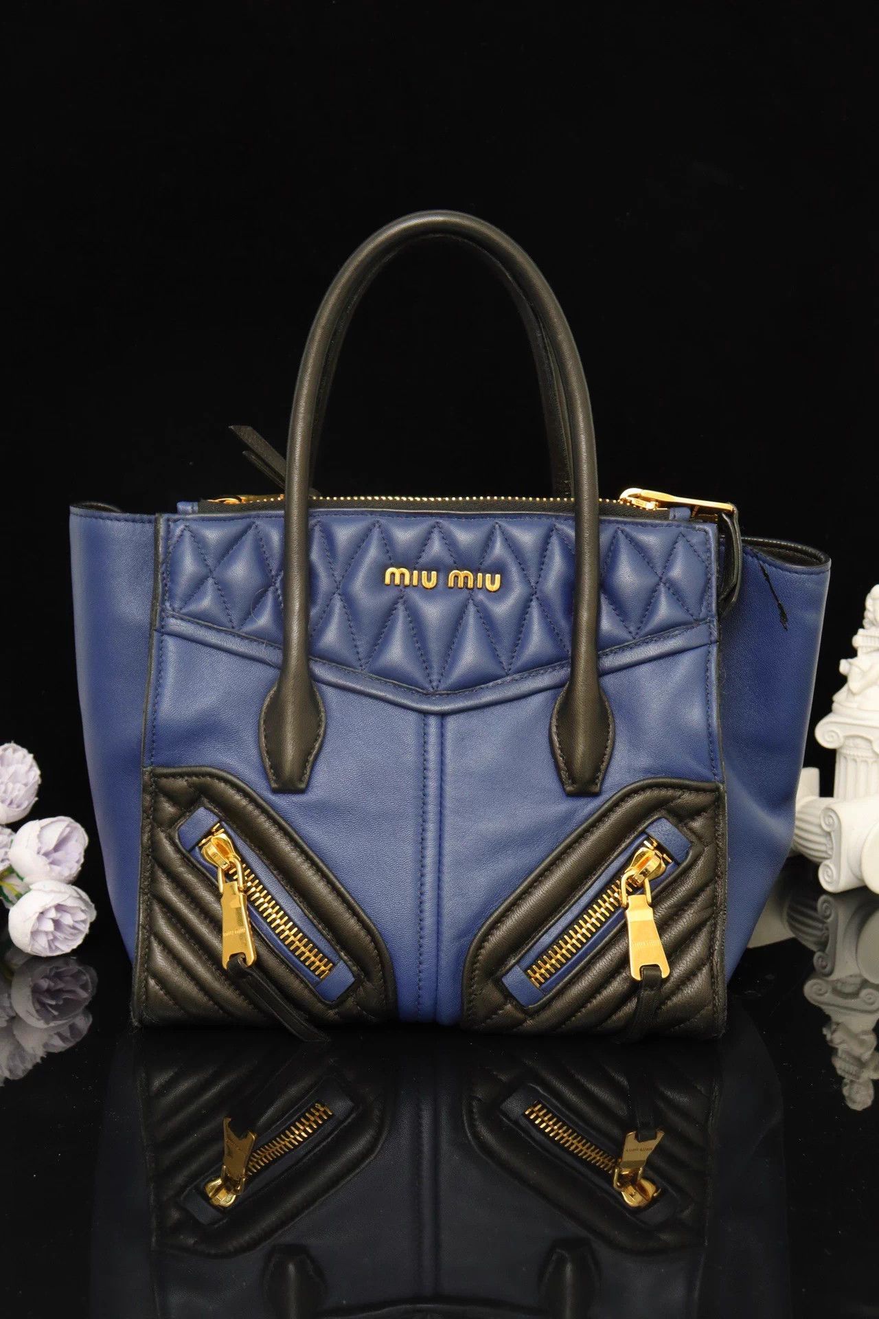 Miu Miu MIU MIU blue-black colorblock crossbody bag with strap Size ONE SIZE - 1 Thumbnail