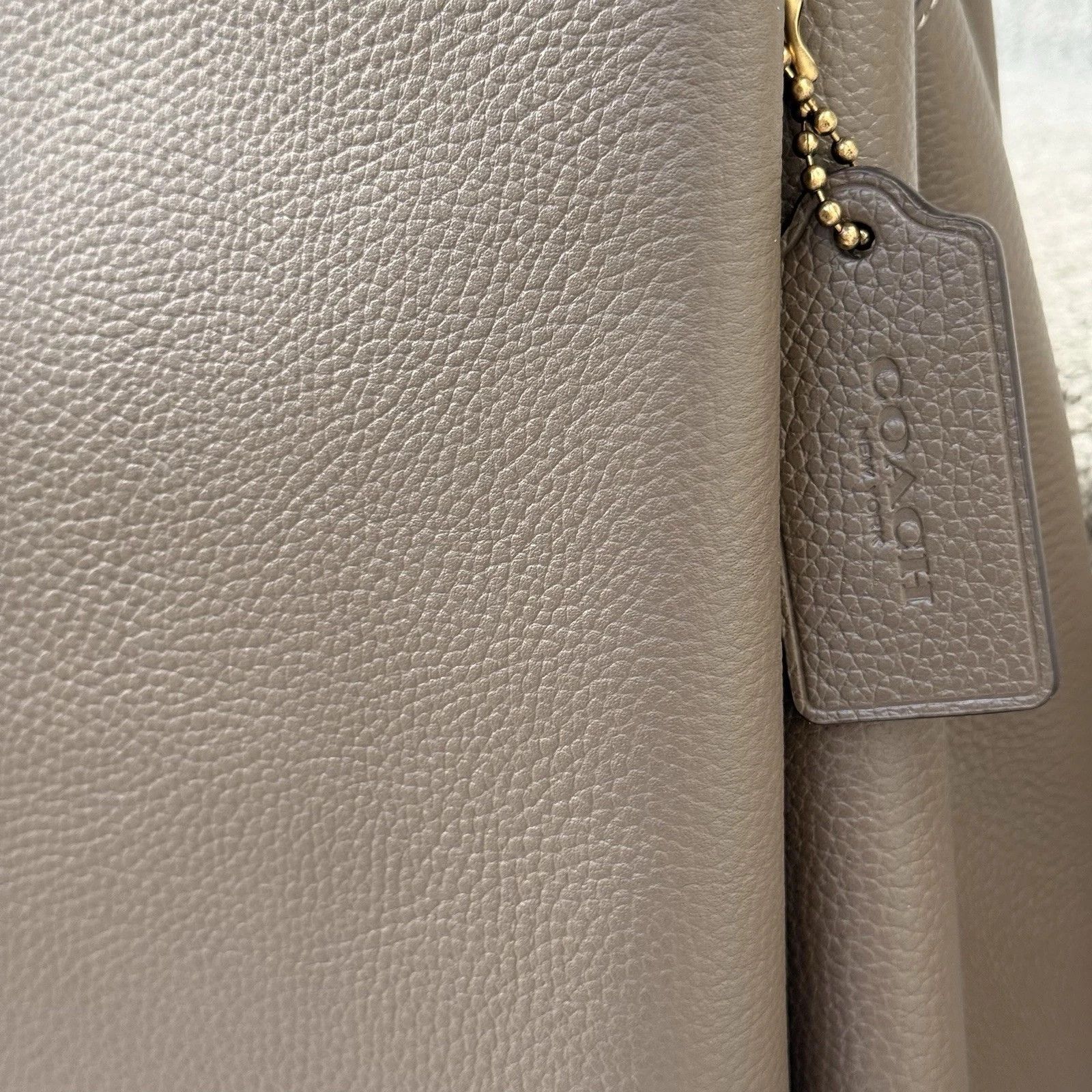 Coach COACH Lana Large Leather Shoulder Handle Bag Dark Stone Gray Size ONE SIZE - 7 Thumbnail
