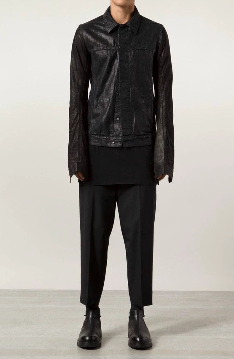Rick Owens Rick Owens Exploded wax coated lapel denim jacket-2505 Size US S / EU 44-46 / 1 - 9 Thumbnail