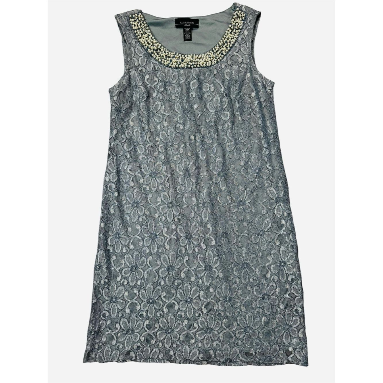 Other NWT New R&M Richards Beaded Dress And Flyaway Jacket Grey S Size L / US 10 / IT 46 - 2 Thumbnail