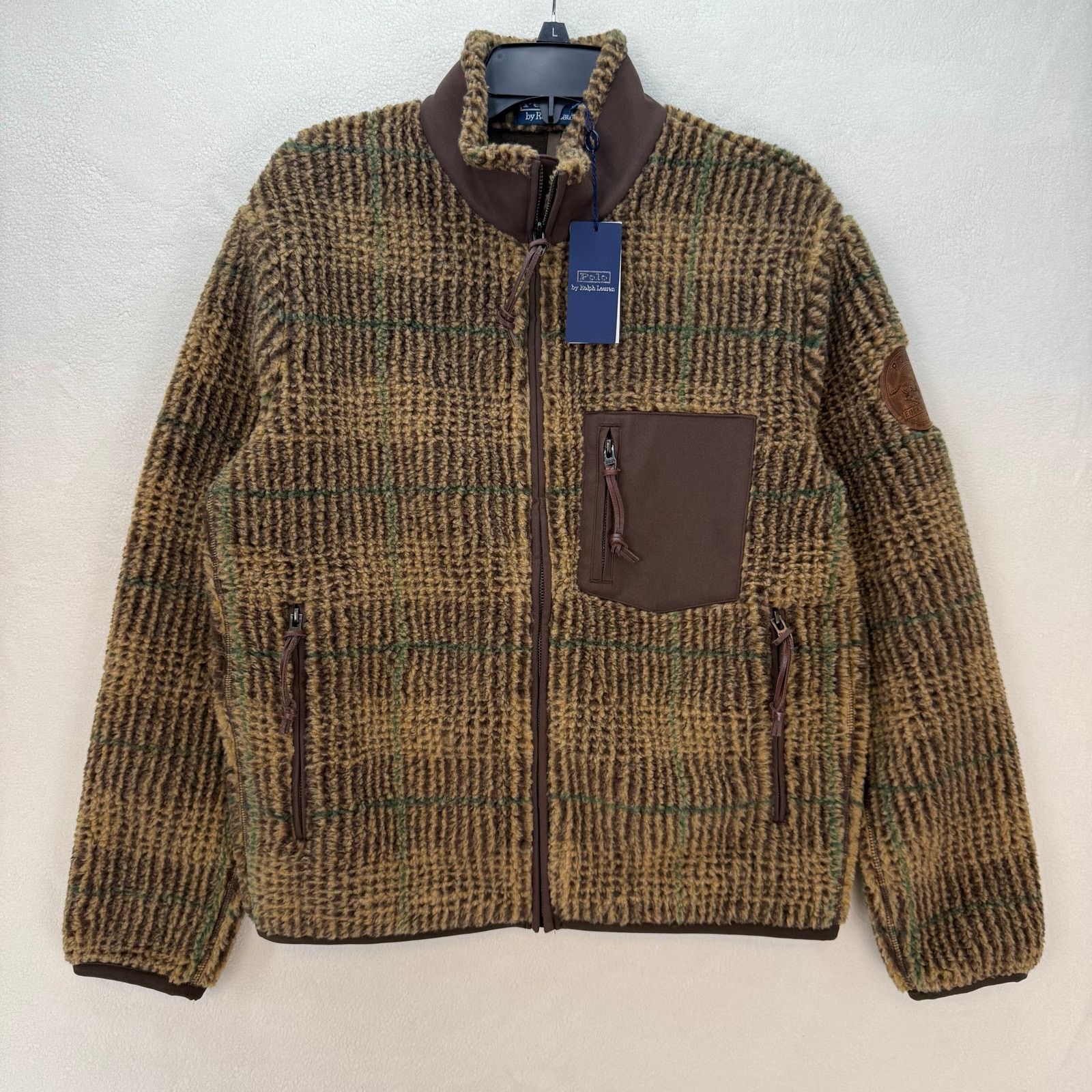 Polo Ralph Lauren POLO RALPH LAUREN MEN'S MEDIUM BROWN GLEN PLAID PILE FLEECE Size US M / EU 48-50 / 2 - 1 Thumbnail