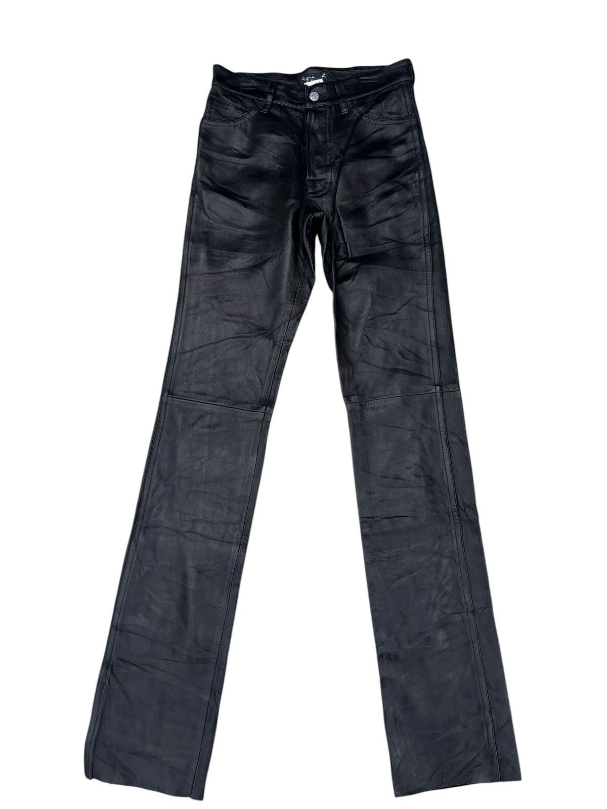 agnes b. VTG Agnes B. Homme Paris France Napa Sheepskin Leather Jeans Size US 28 / EU 44 - 1 Thumbnail