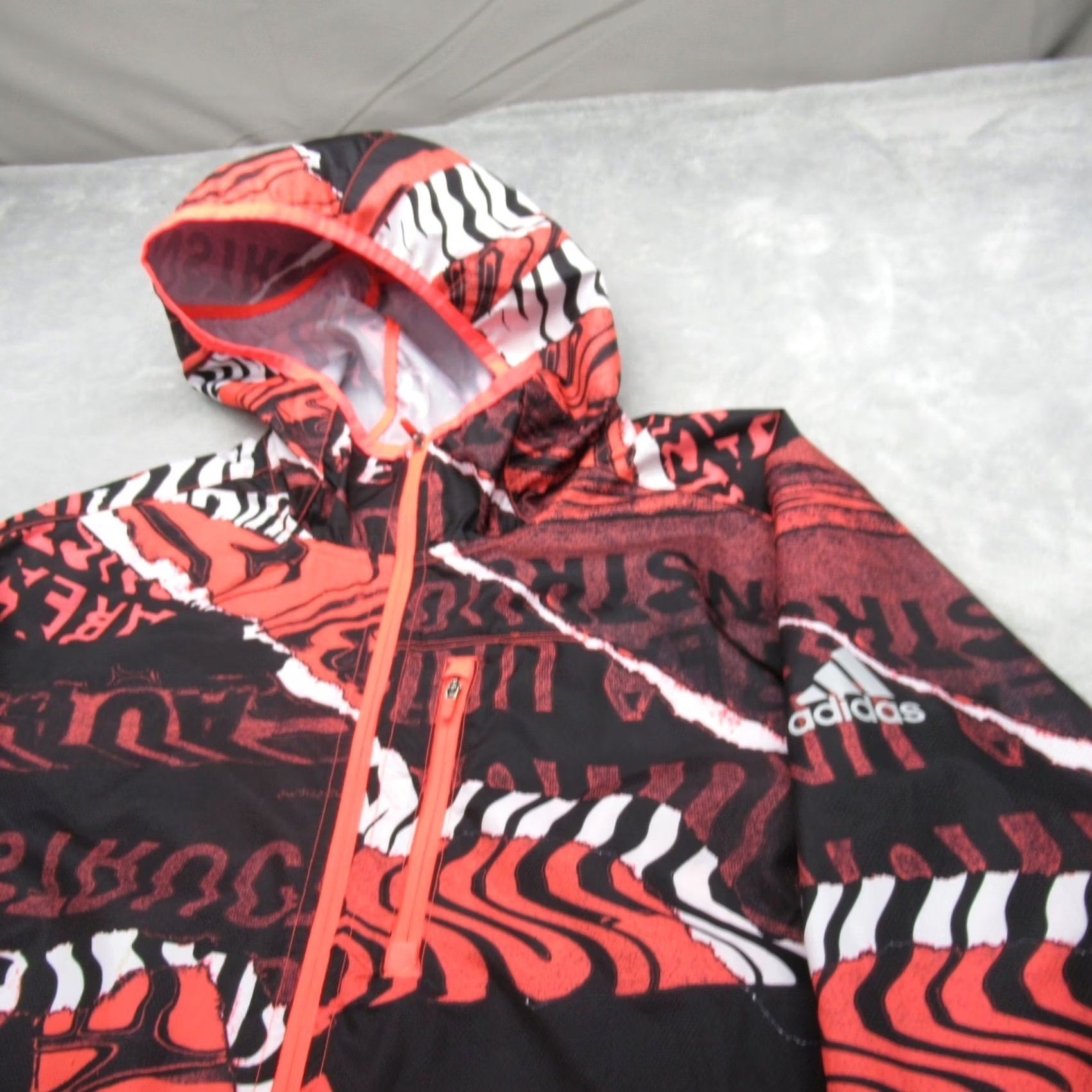 Adidas Adidas Own The Run Jacket Mens Medium Orange Lightweight Packable Running Track Size US M / EU 48-50 / 2 - 3 Thumbnail