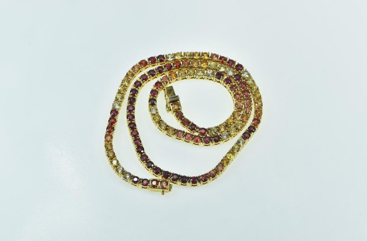 Other 14K Gold Sapphire Tennis Necklace 18.00 Ctw TraxNyc | 51.3g Size ONE SIZE - 2 Thumbnail