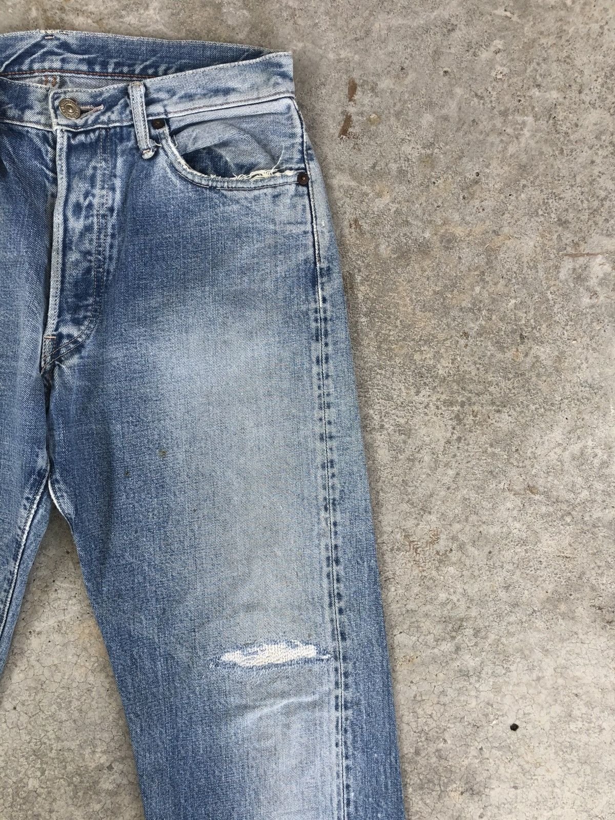 Japanese Brand Canton Distressed Jeans Selvedge Denim Size US 30 / EU 46 - 5 Thumbnail