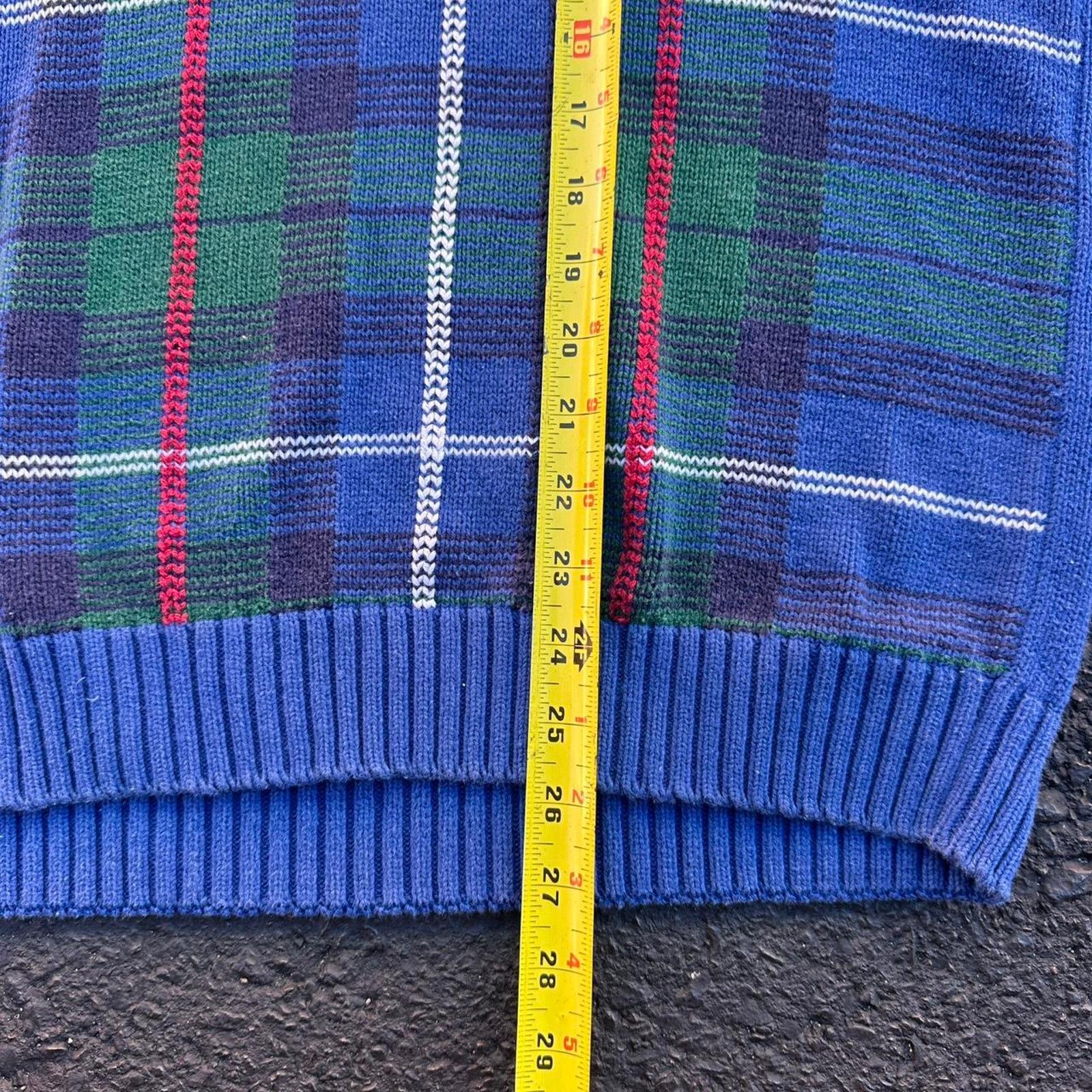 Other × Vintage Vintage 90s Plaid Knit Sweater Size US L / EU 52-54 / 3 - 5 Thumbnail