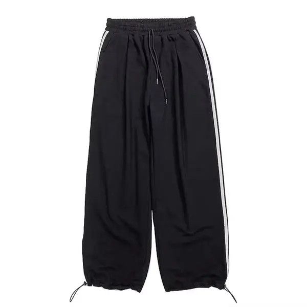 Japanese Brand 20AW Indigo Union Japan Black Striped Casual Sweatpants Size US 33 - 1 Thumbnail