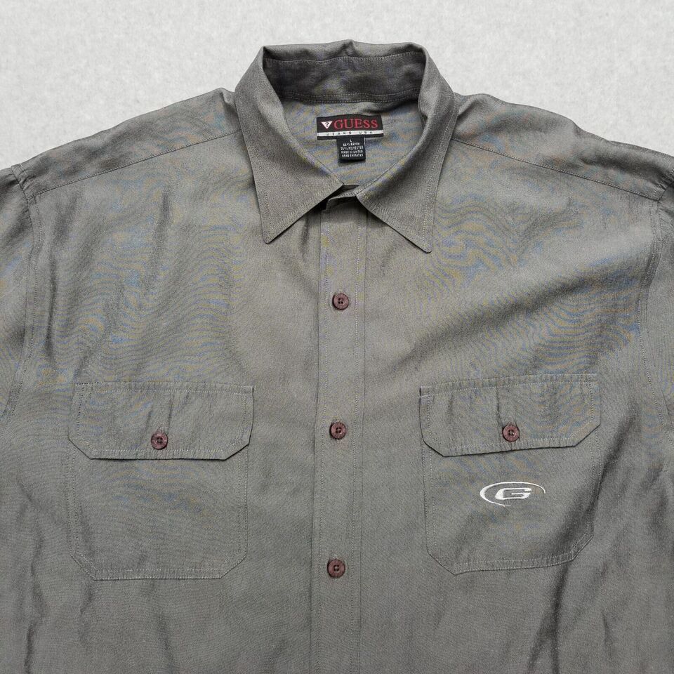 Guess GUESS Shirt Men Large Pockets Button Down Long Sleeve Size US L / EU 52-54 / 3 - 6 Thumbnail